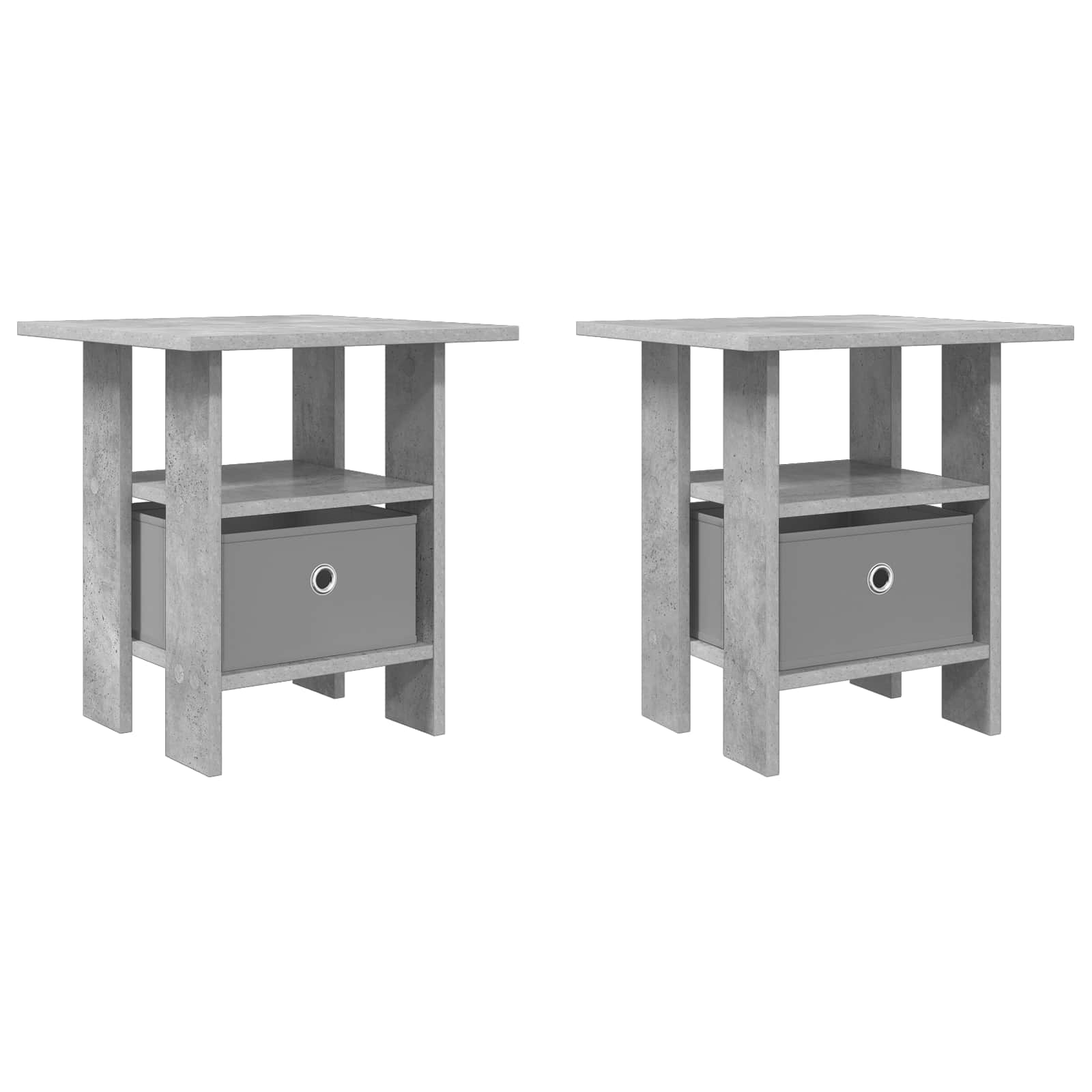 Table de chevet 2 pc Gris béton 41 x 40 x 45 cm - XIOS