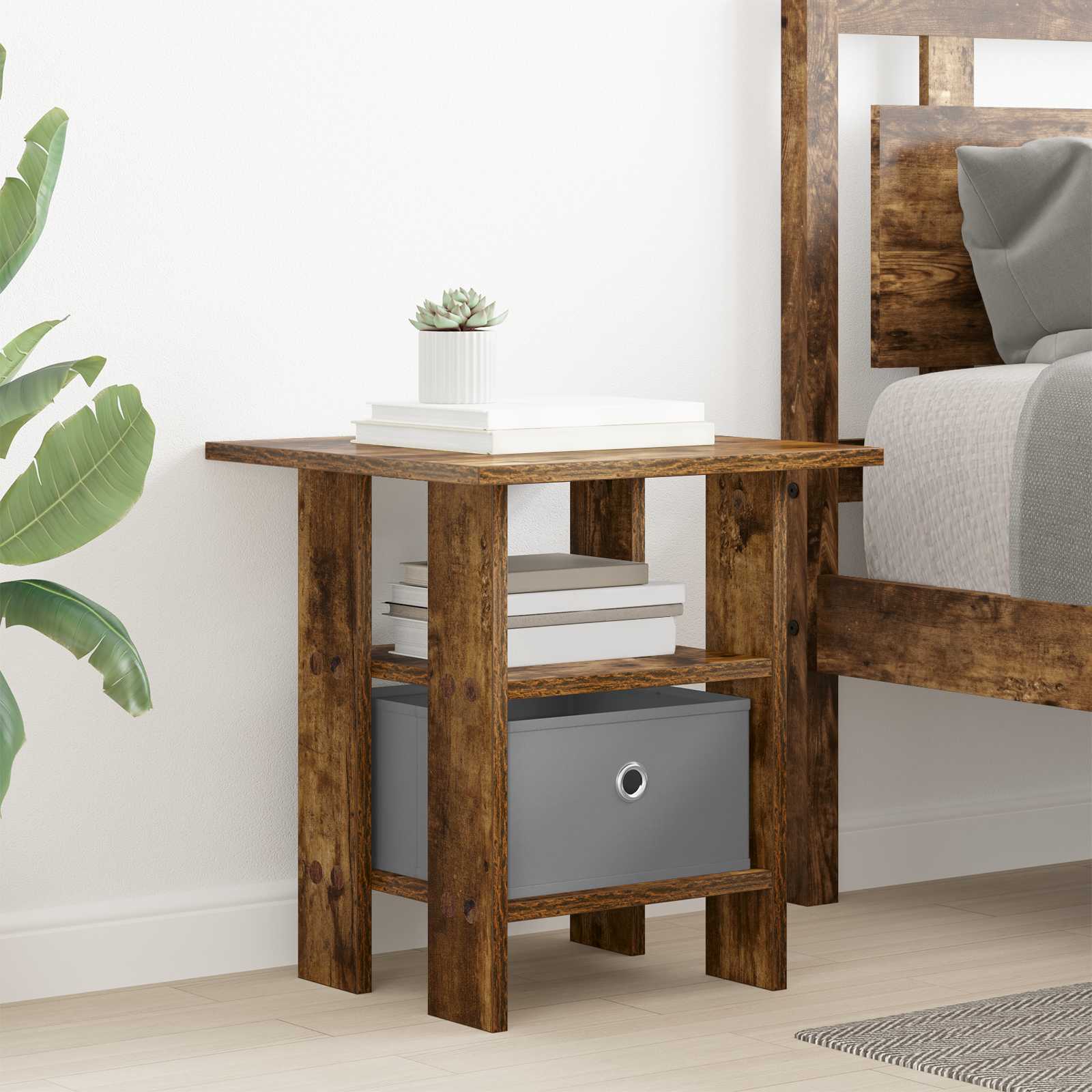 Table de chevet 2 pc Chêne fumé 41 x 40 x 45 cm - XIOS