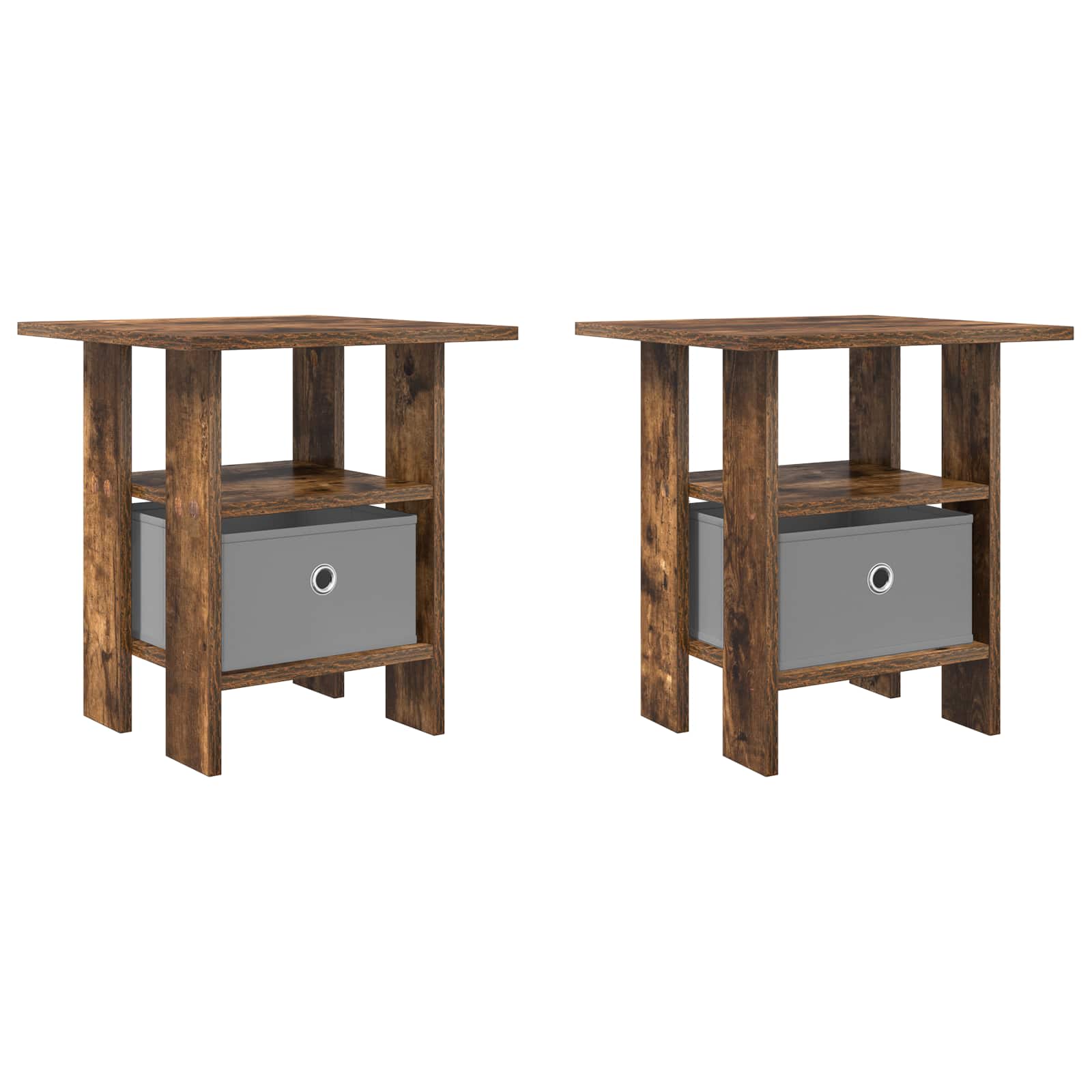 Table de chevet 2 pc Chêne fumé 41 x 40 x 45 cm - XIOS