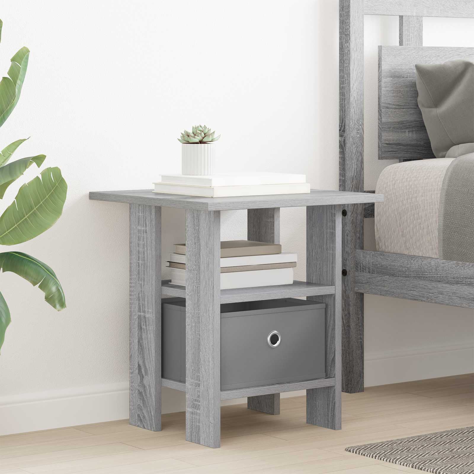 Table de chevet 2 pc Gris Sonoma 41 x 40 x 45 cm - XIOS
