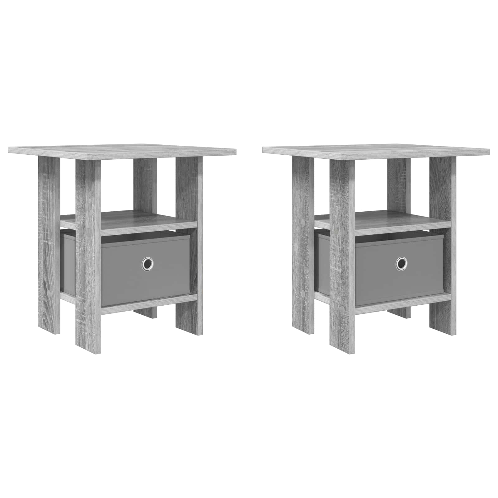 Table de chevet 2 pc Gris Sonoma 41 x 40 x 45 cm - XIOS