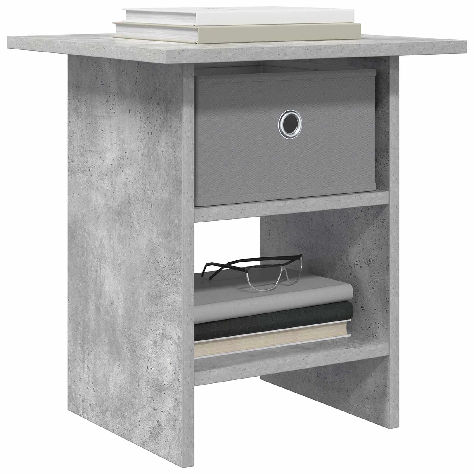 Table de chevet avec tiroir 2 pcs Gris béton 41 x 40 x 45 cm - XIOS