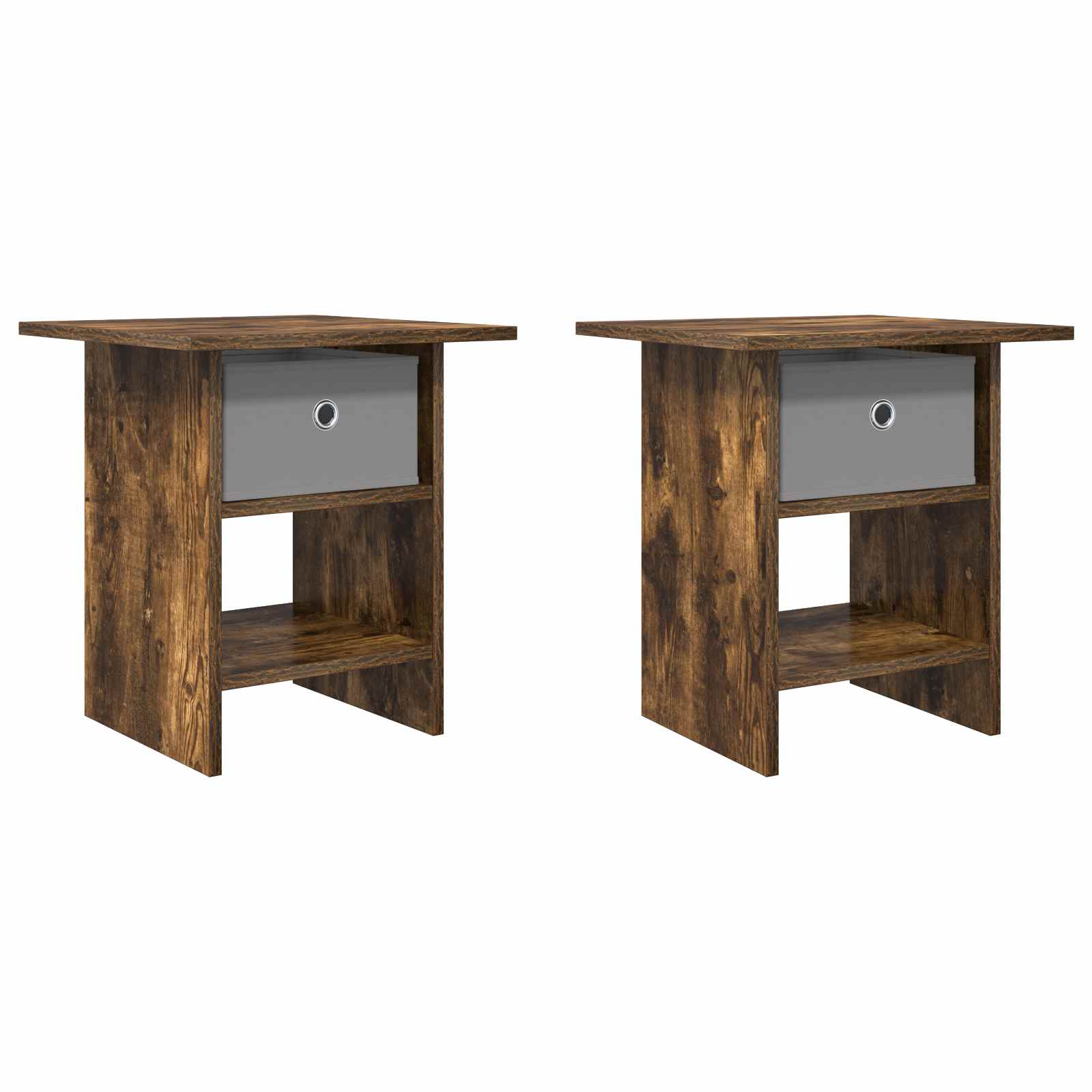 Table de chevet avec tiroir 2 pcs Chêne fumé 41 x 40 x 45 cm - XIOS