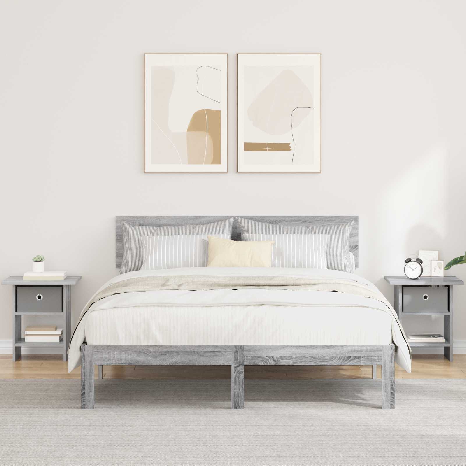 Table de chevet avec tiroir 2 pcs Gris Sonoma 41 x 40 x 45 cm - XIOS