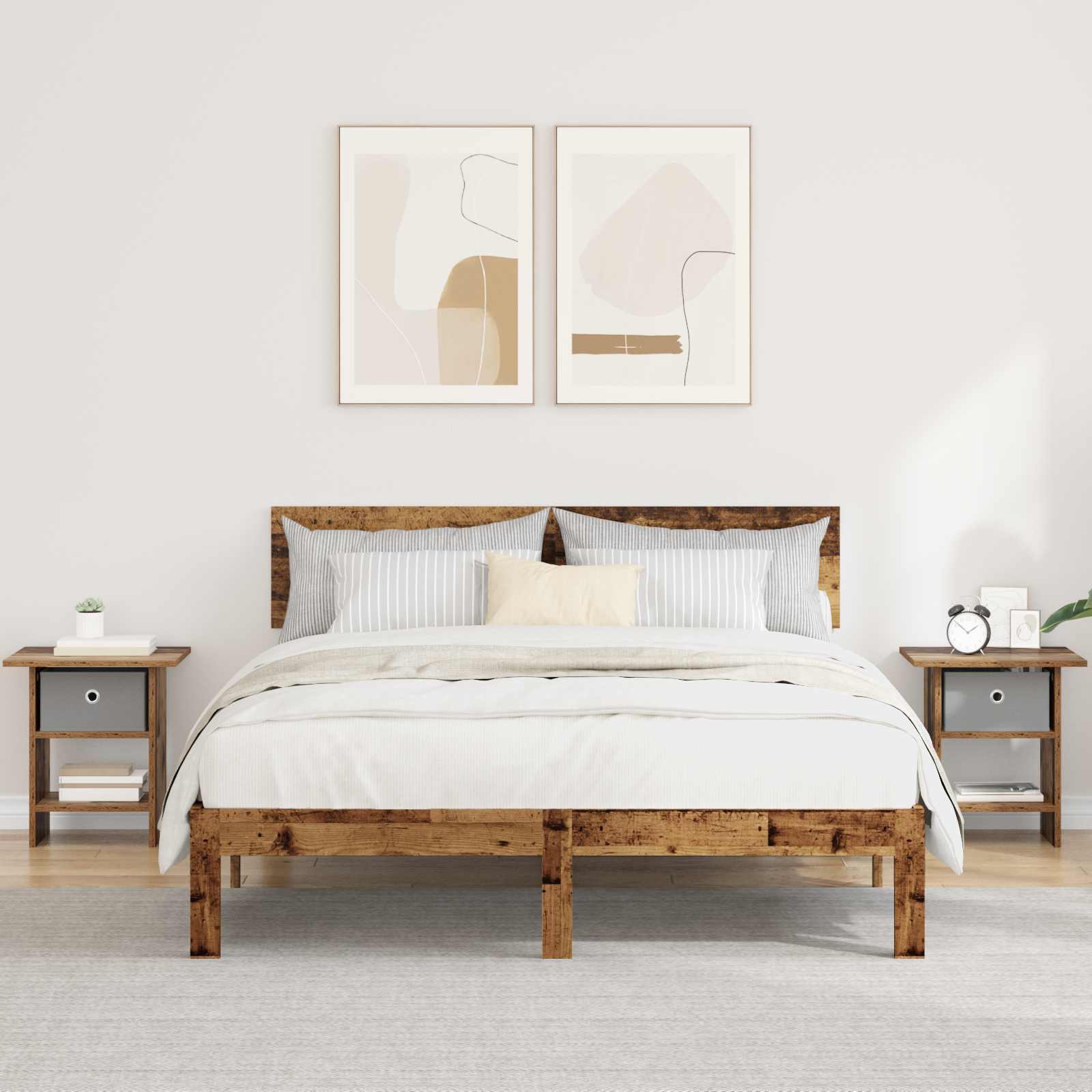 Table de chevet avec tiroir 2 pcs Bois ancien 41 x 40 x 45 cm - XIOS
