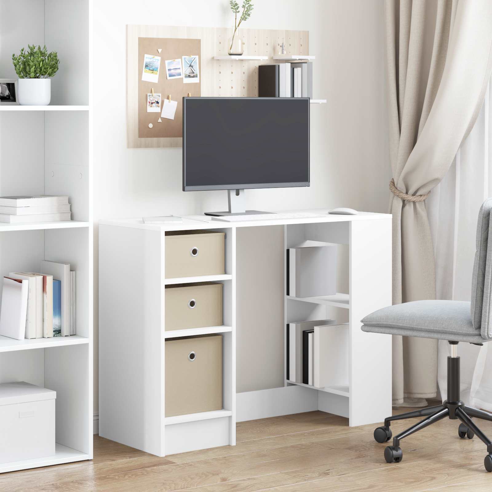 Bureau avec tiroir Blanc 100 x 40 x 75 cm Bois d'ingénierie - XIOS