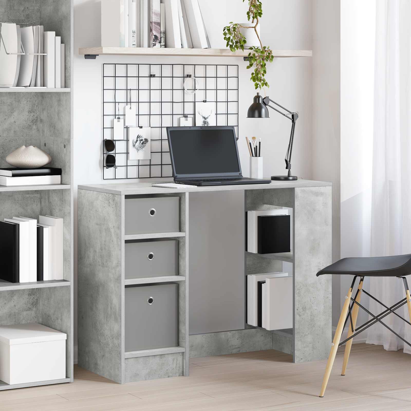 Bureau Gris béton 100 x 40 x 75 cm Bois d'ingénierie - XIOS