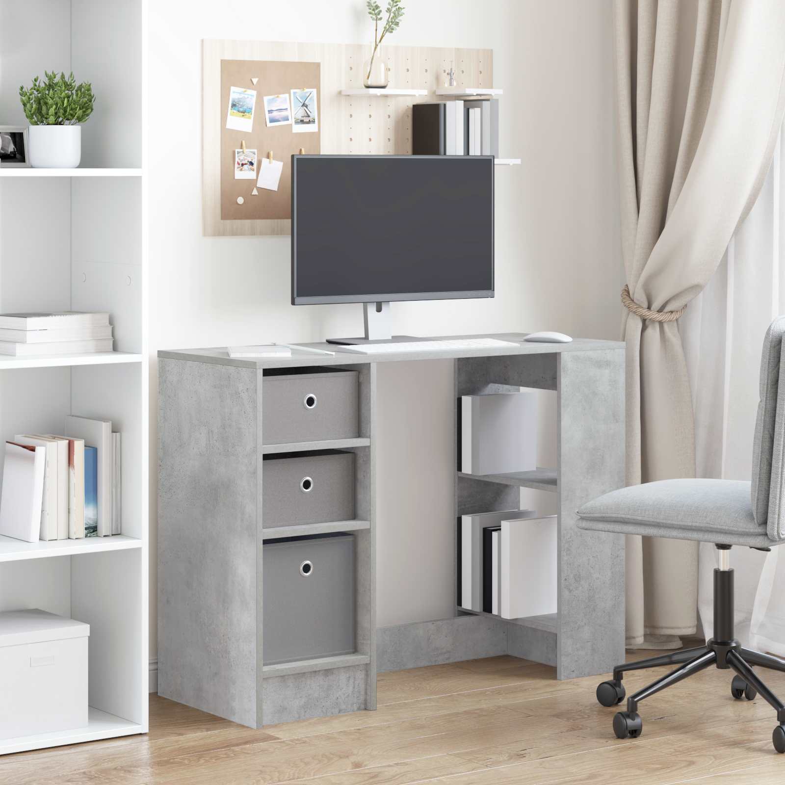 Bureau Gris béton 100 x 40 x 75 cm Bois d'ingénierie - XIOS