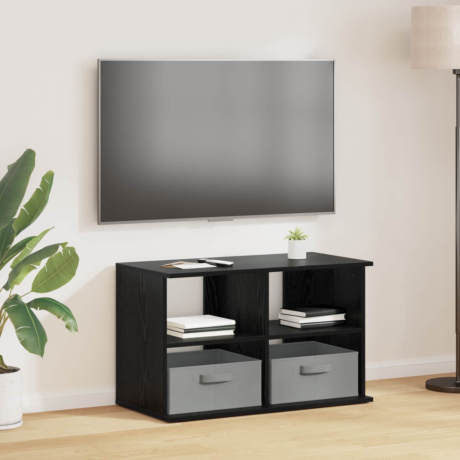 Support de télévision avec tiroir Chêne noir 79 x 40 x 48 cm - XIOS