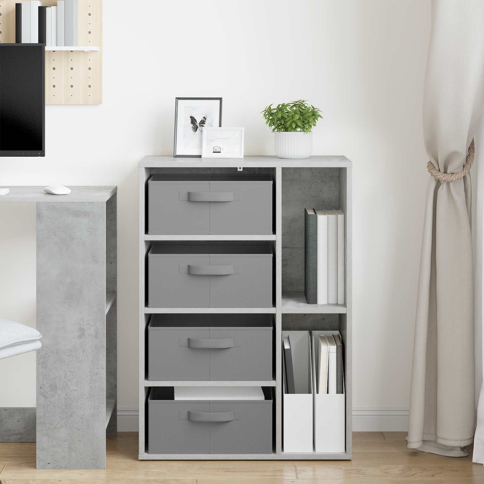 Buffet avec tiroir Gris béton 60 x 33,5 x 84 cm - XIOS