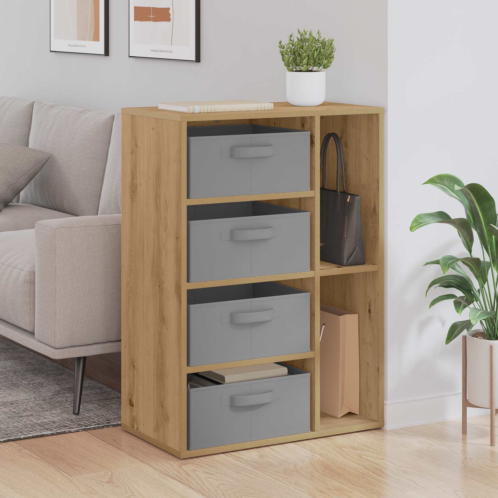 Buffet avec tiroir Chêne artisanal 60 x 33,5 x 84 cm - XIOS