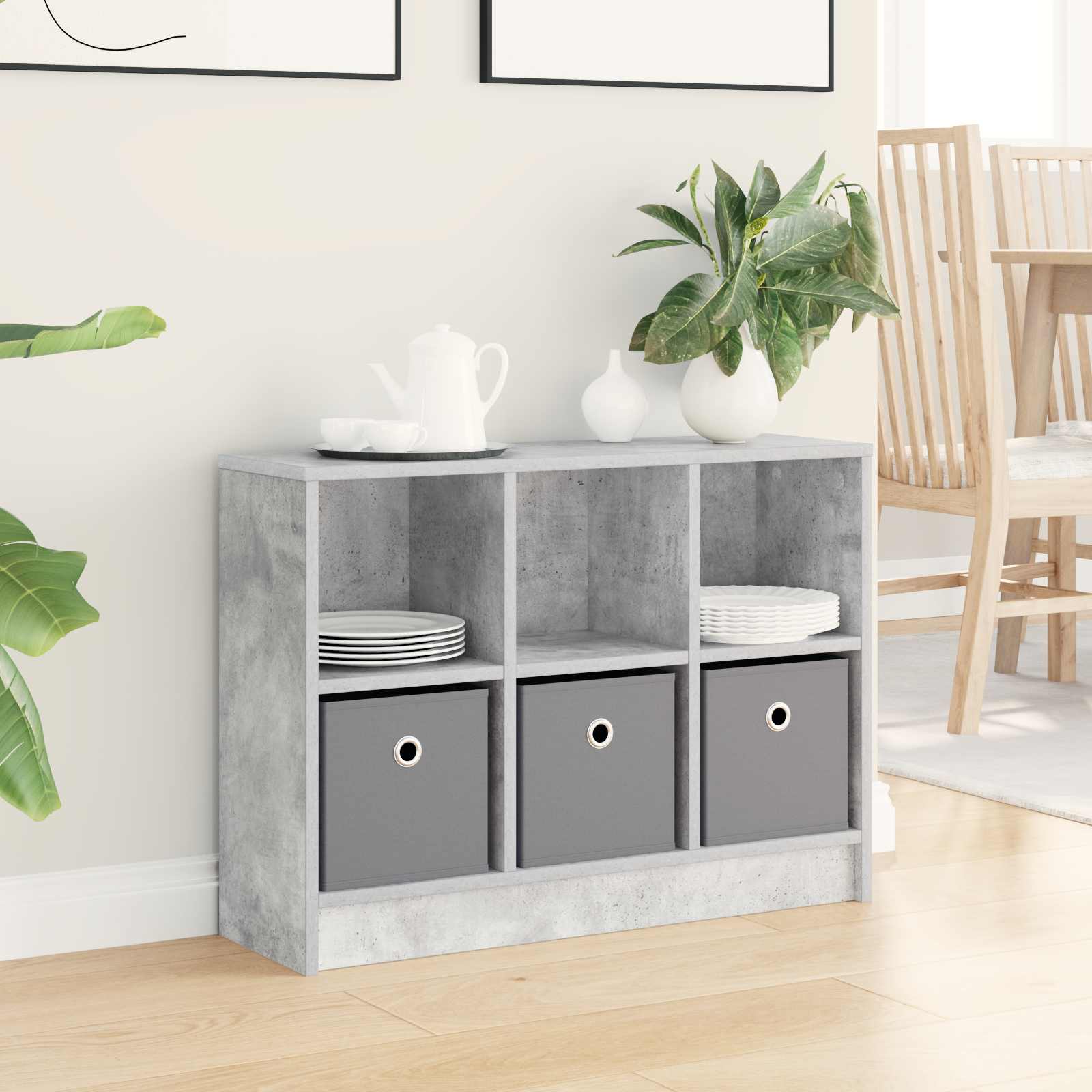 Buffet avec tiroir Gris béton 73,5 x 22,5 x 53,5 cm - XIOS