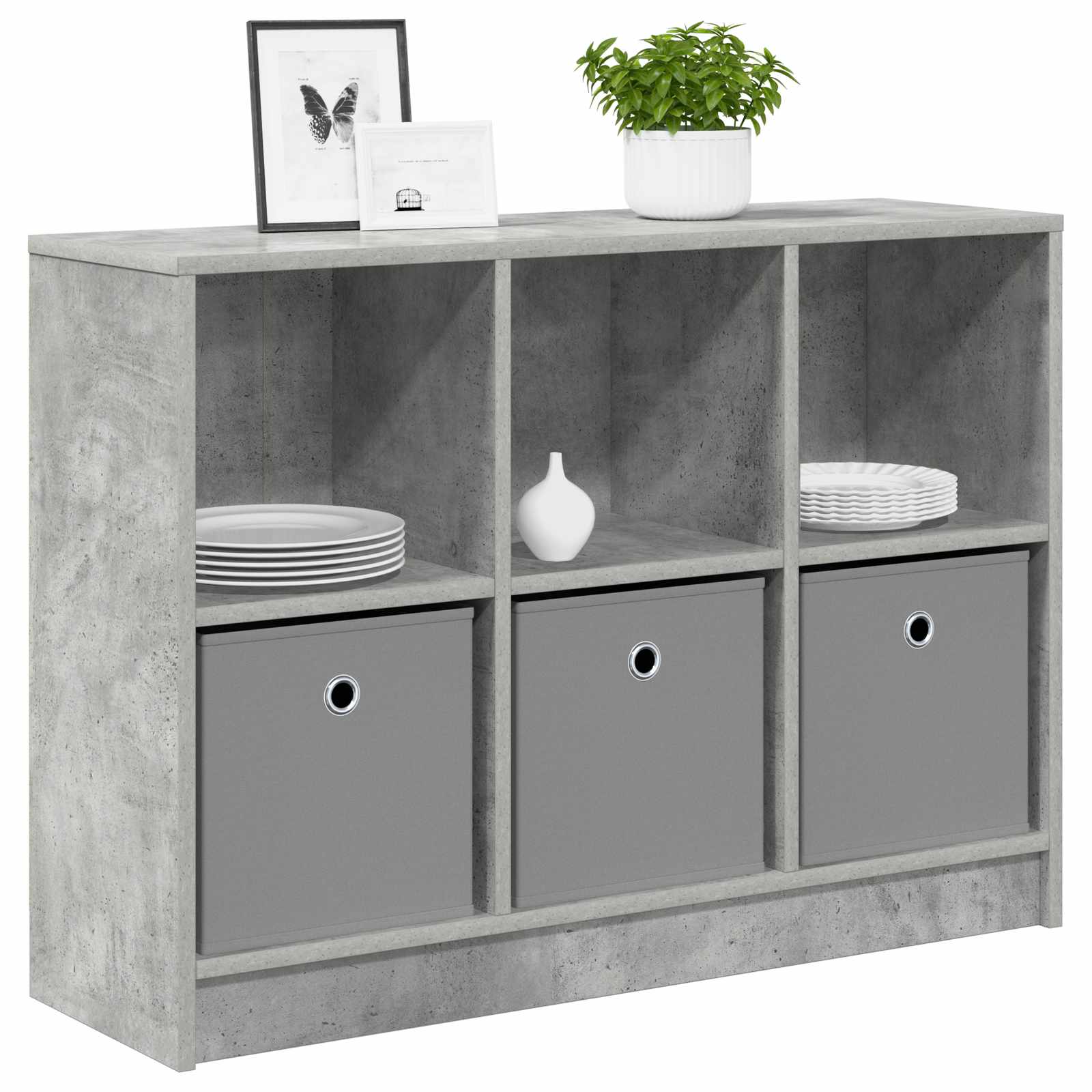 Buffet avec tiroir Gris béton 88,5 x 27,5 x 63,5 cm - XIOS