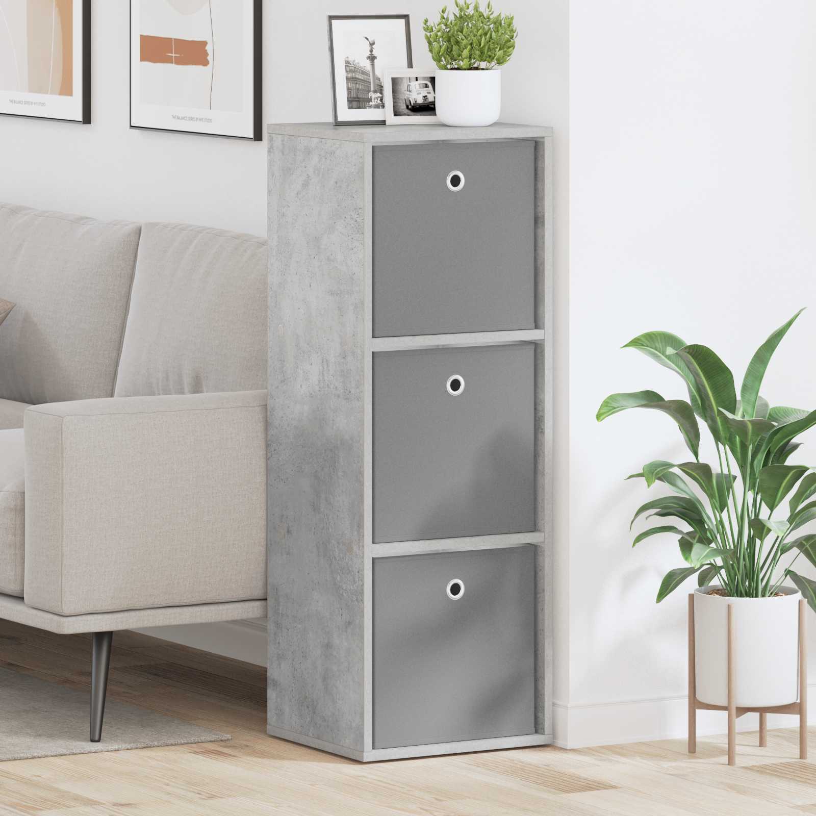 Buffet avec tiroir Gris béton 35 x 32 x 99,5 cm - XIOS