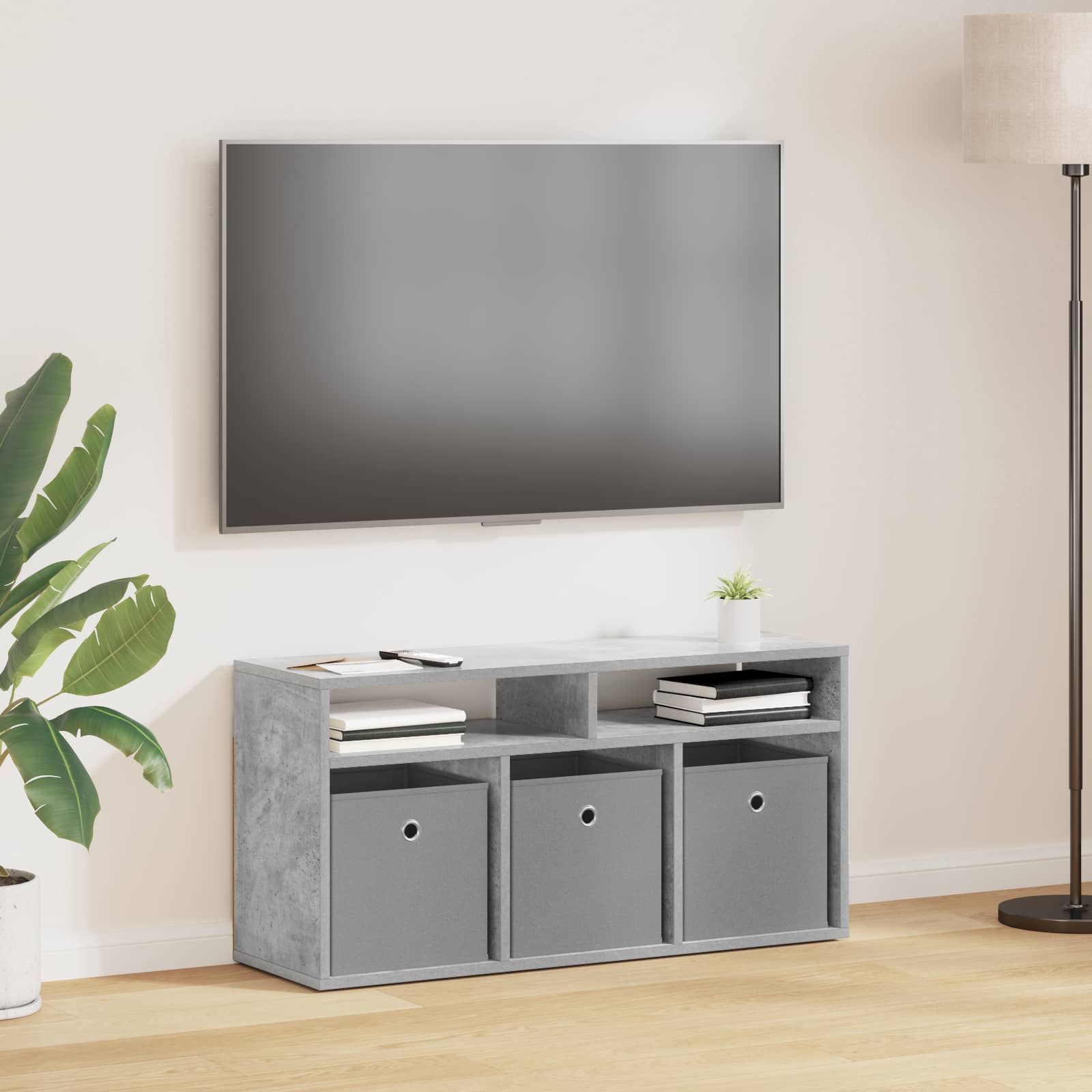 Basboard avec tiroir Gris béton 87 x 27,5 x 43 cm - XIOS