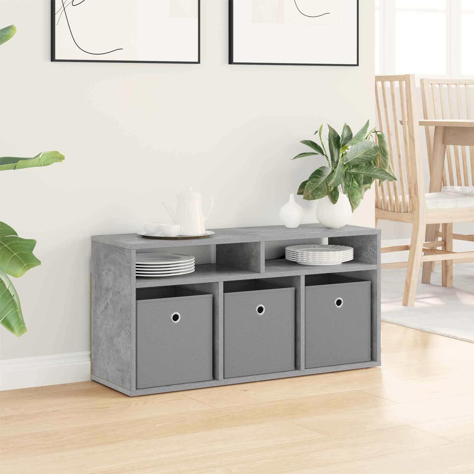 Basboard avec tiroir Gris béton 87 x 27,5 x 43 cm - XIOS