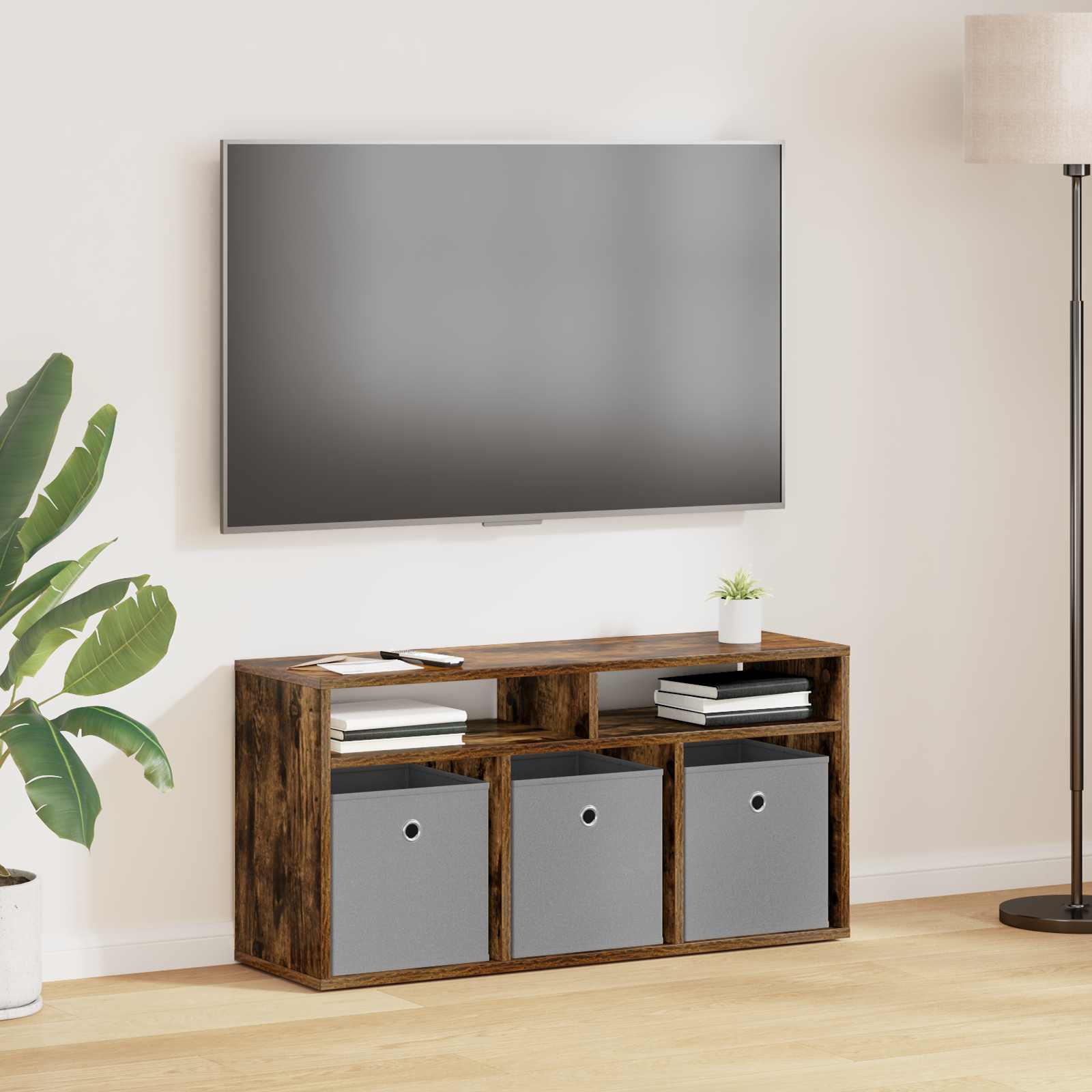 Basboard avec tiroir Chêne fumé 87 x 27,5 x 43 cm - XIOS
