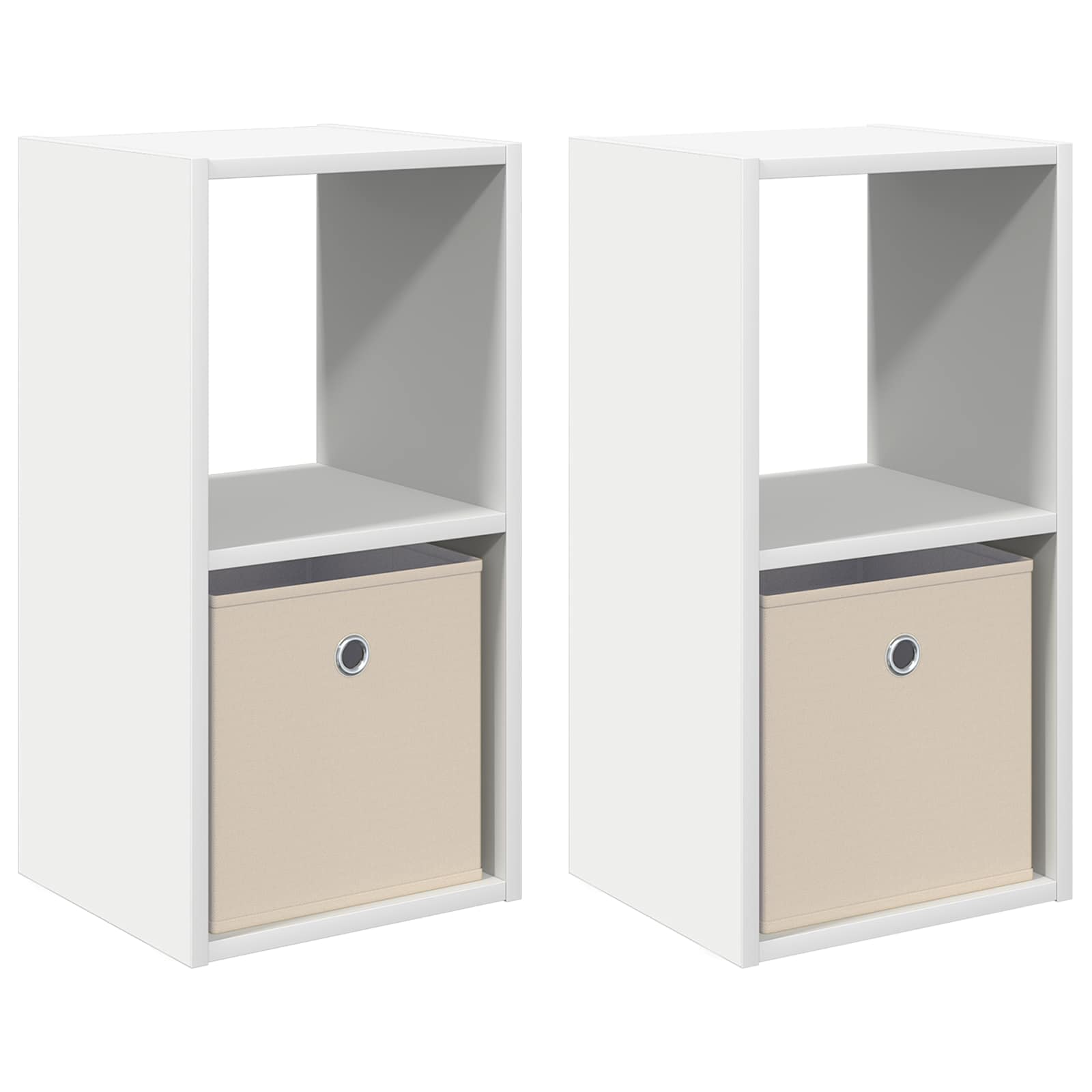 Table de chevet avec tiroir 2 pcs Blanc 30,5 x 27 x 59,5 cm - XIOS