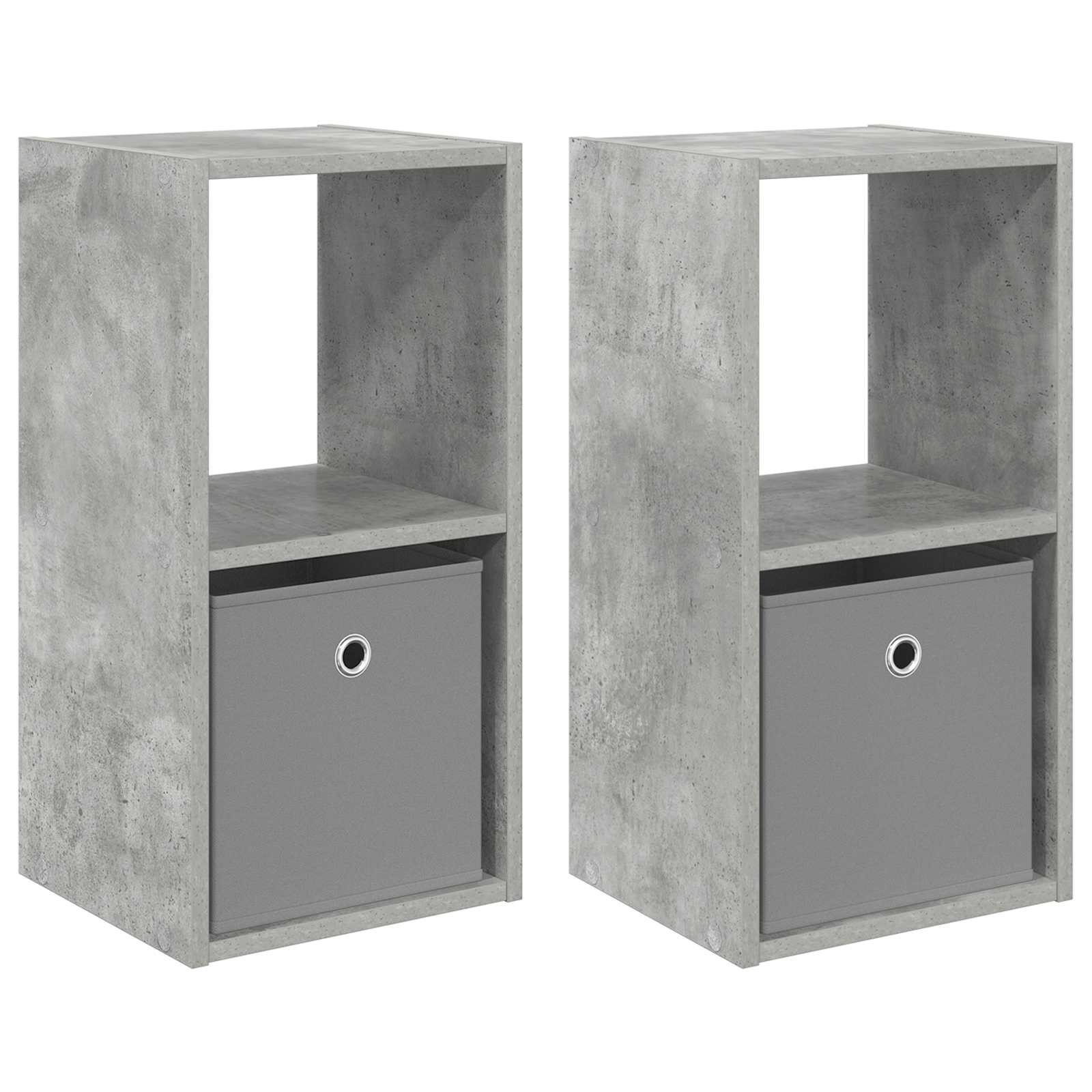 Table de chevet 2 pc Gris béton 30,5 x 27 x 59,5 cm - XIOS