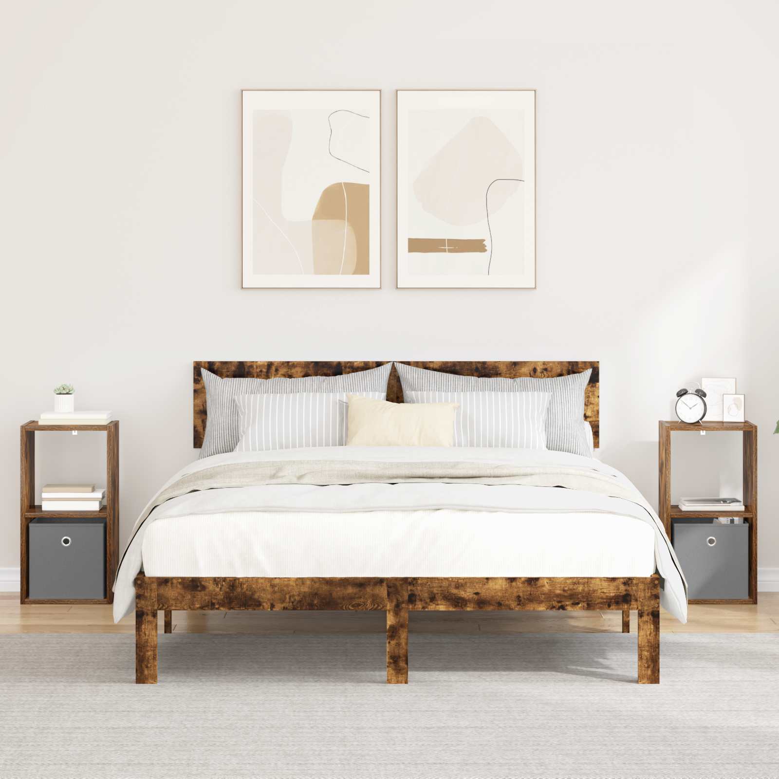 Table de chevet 2 pc Chêne fumé 30,5 x 27 x 59,5 cm - XIOS