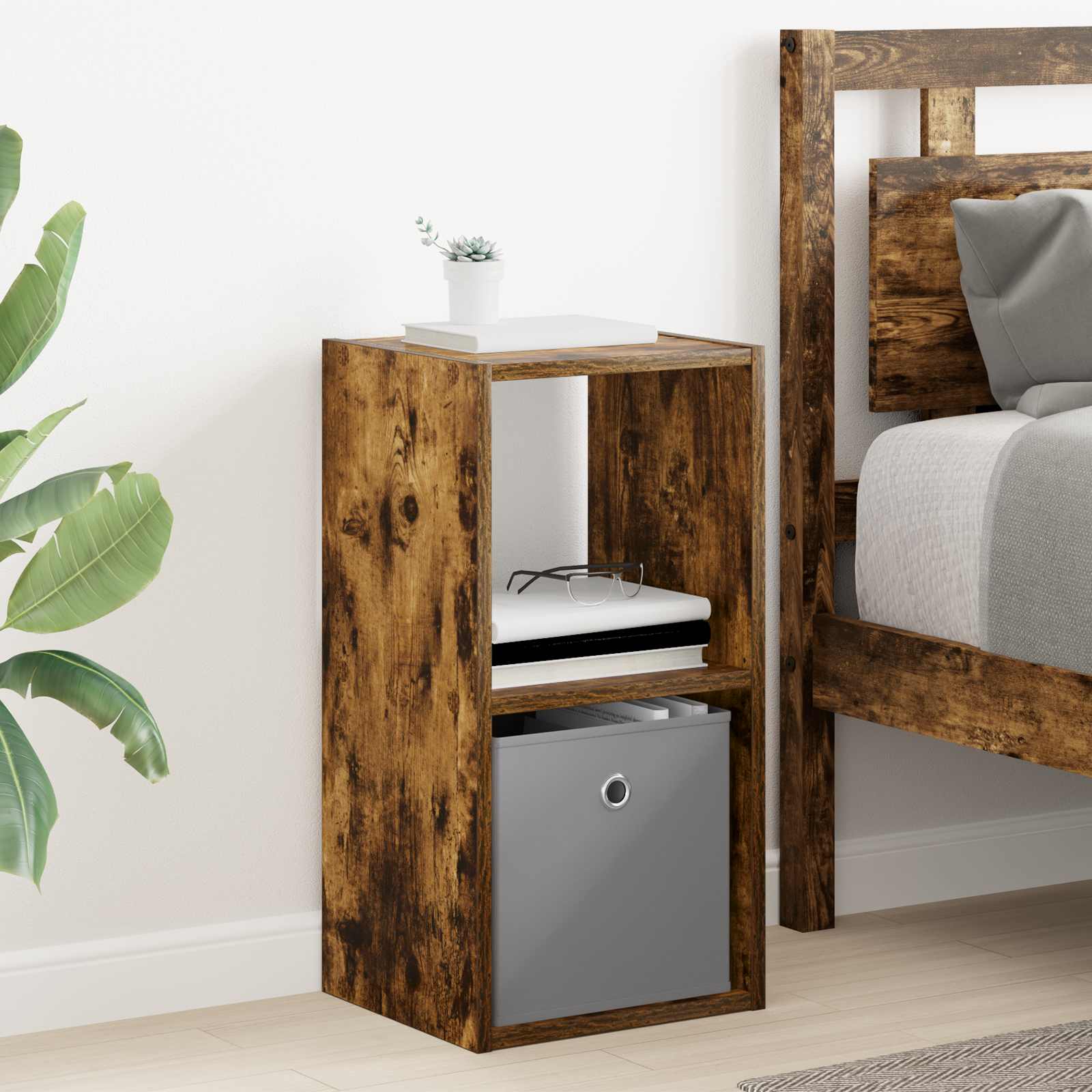 Table de chevet 2 pc Chêne fumé 30,5 x 27 x 59,5 cm - XIOS