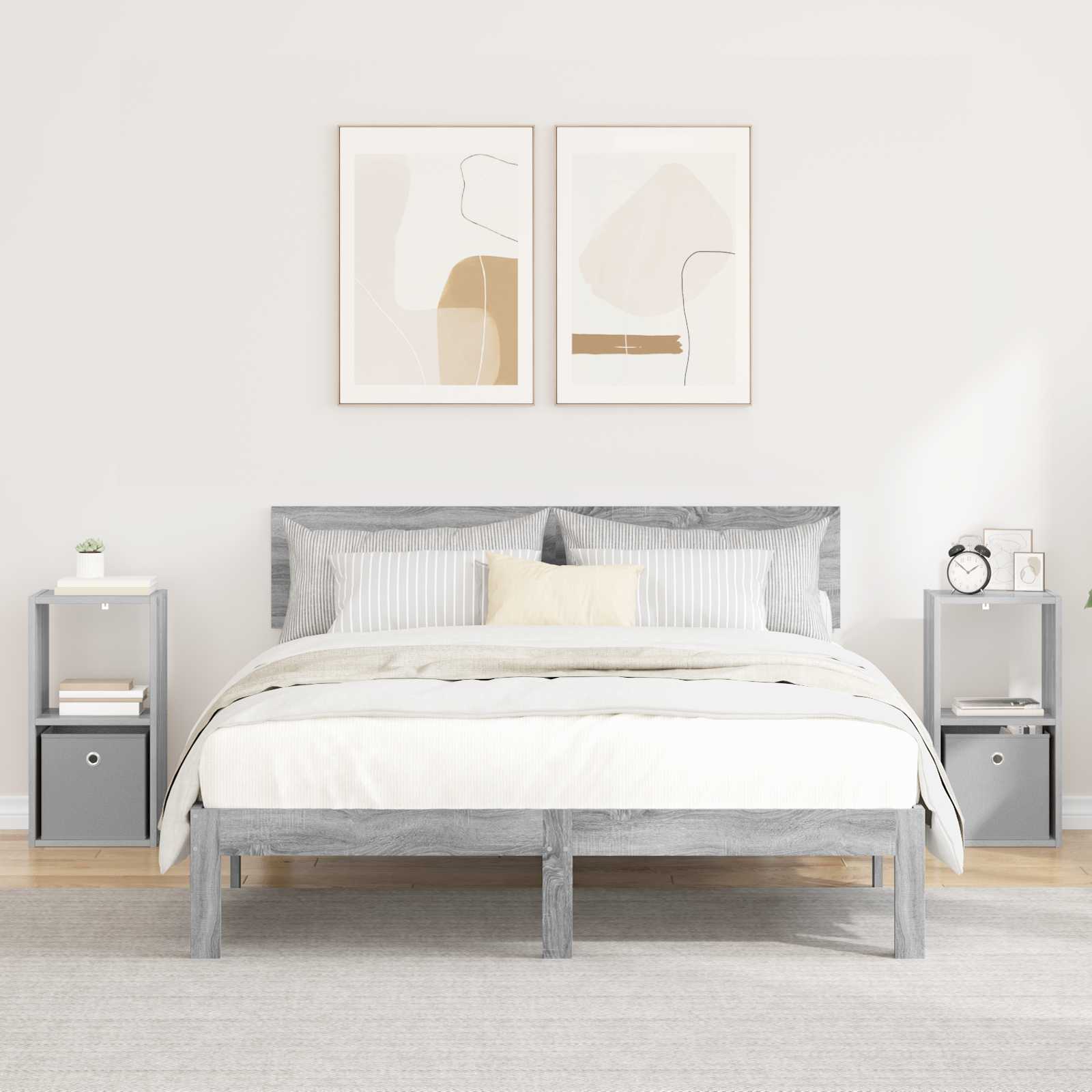 Table de chevet 2 pcs Gris Sonoma 30,5 x 27 x 59,5 cm