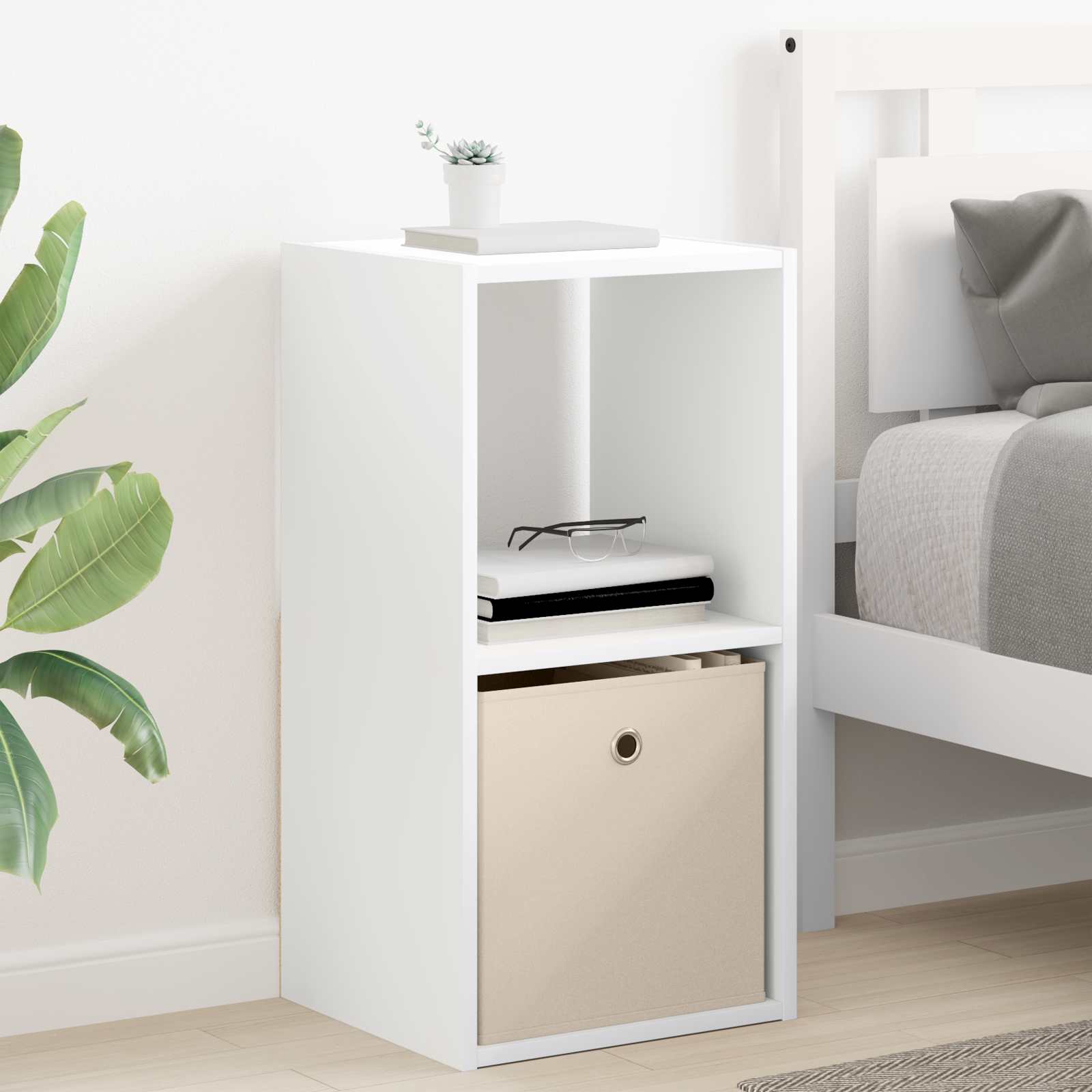 Table de chevet 2 pcs Blanc 35 x 32 x 68,5 cm Bois d'ingénierie - XIOS