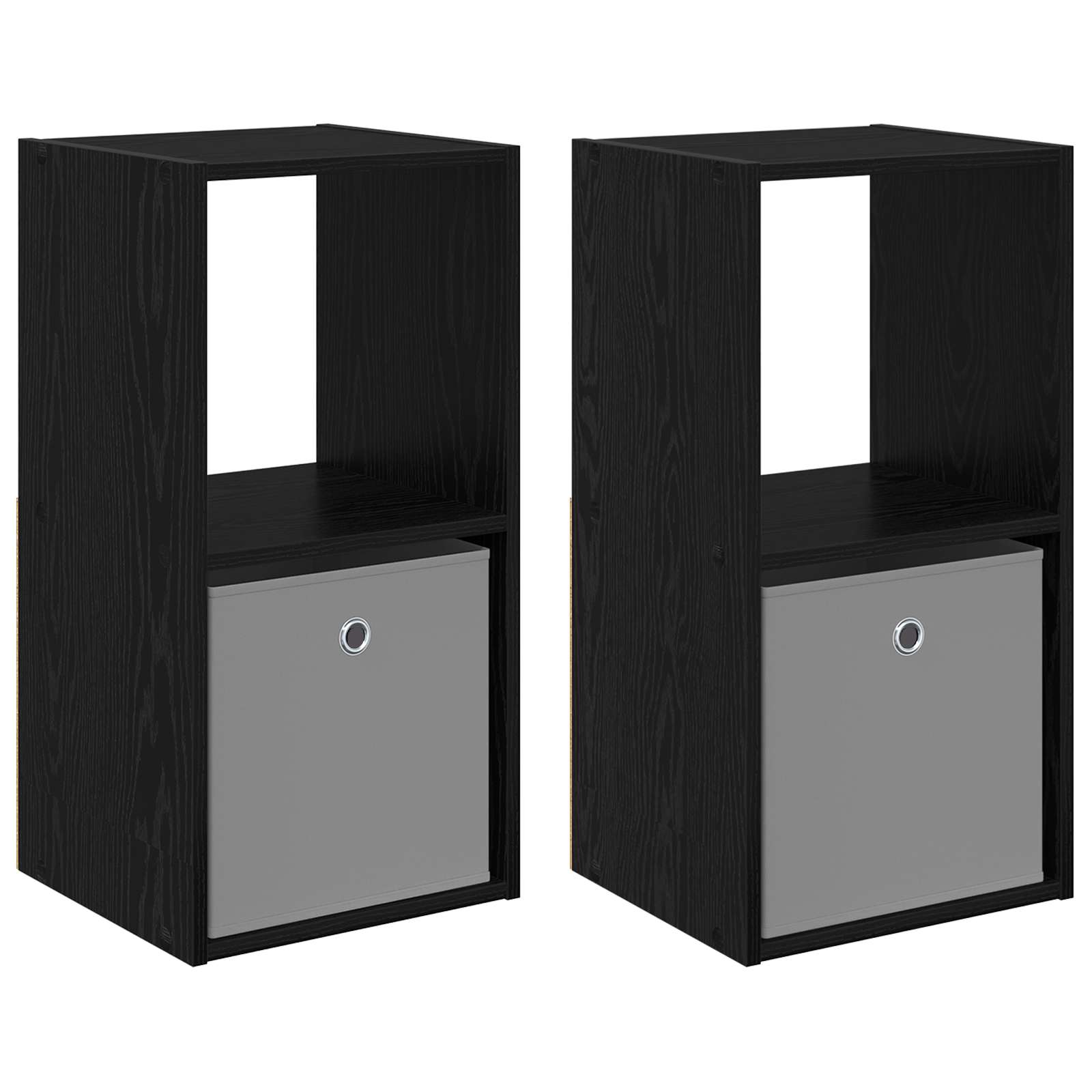 Table de chevet 2 pc Chêne noir 35 x 32 x 68,5 cm - XIOS