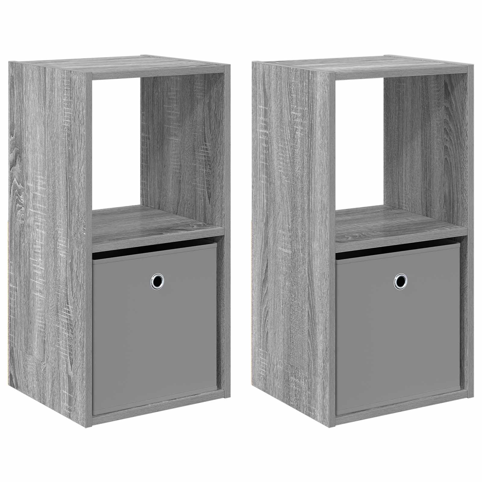 Table de chevet avec tiroir 2 pcs Gris Sonoma 35 x 32 x 68,5 cm - XIOS