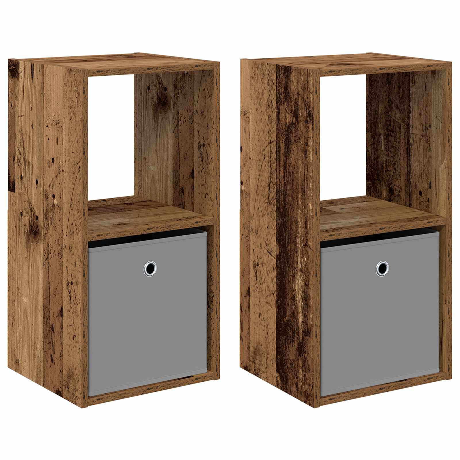 Table de chevet avec tiroir 2 pcs Bois ancien 35 x 32 x 68,5 cm - XIOS