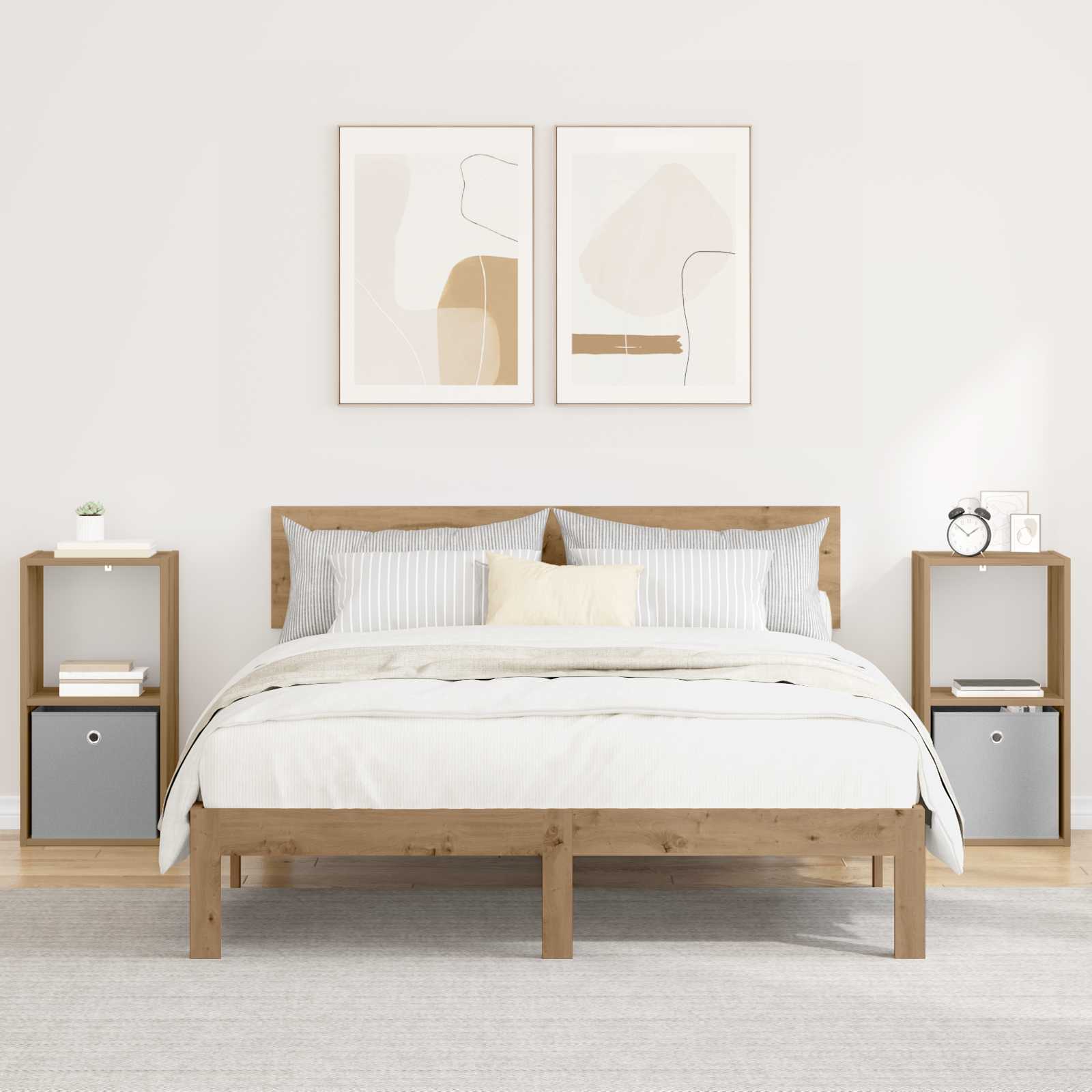 Table de chevet 2 pcs Chêne artisanal 35 x 32 x 68,5 cm - XIOS