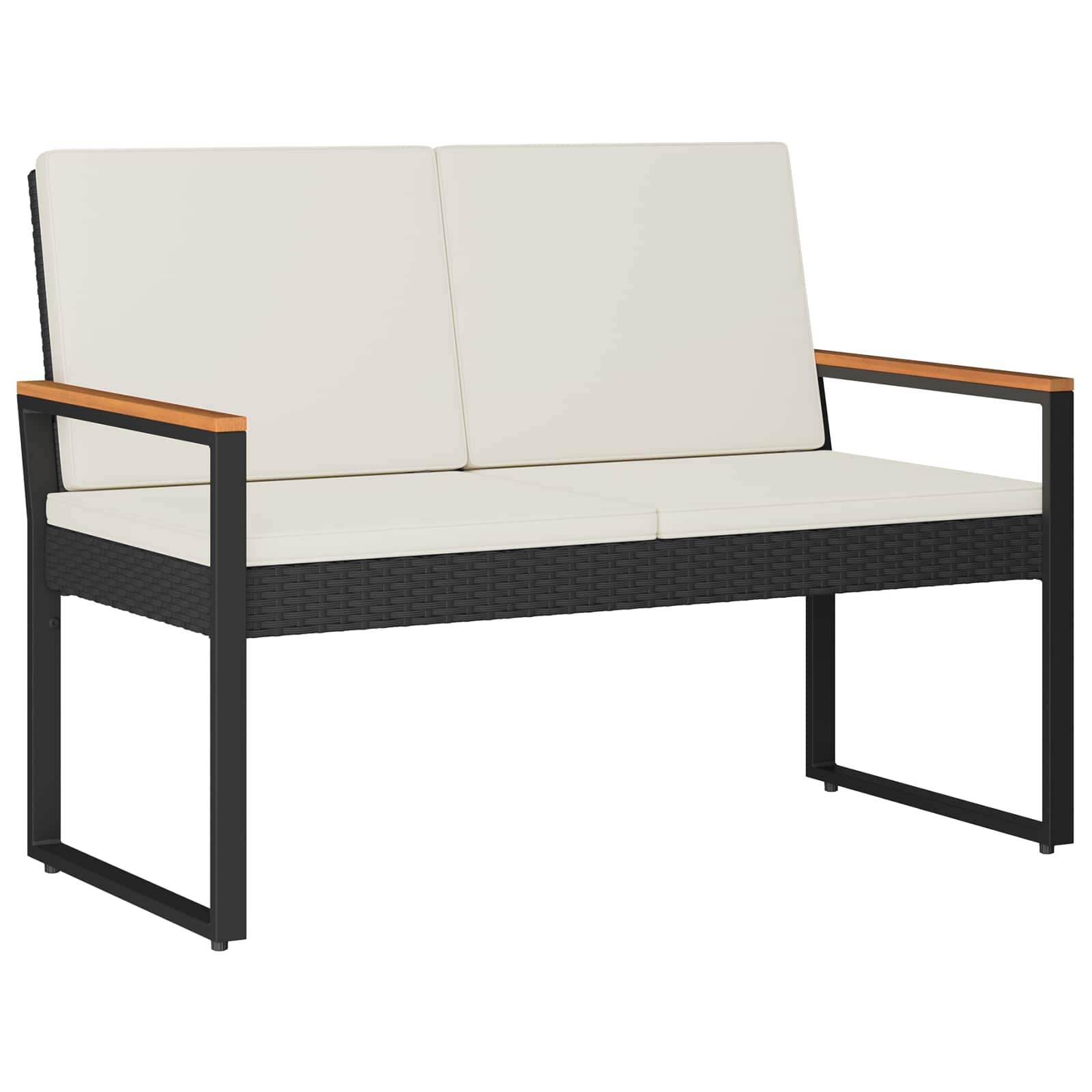 Ensemble de meubles d'extérieur 4 pcs Noir et blanc crème - XIOS