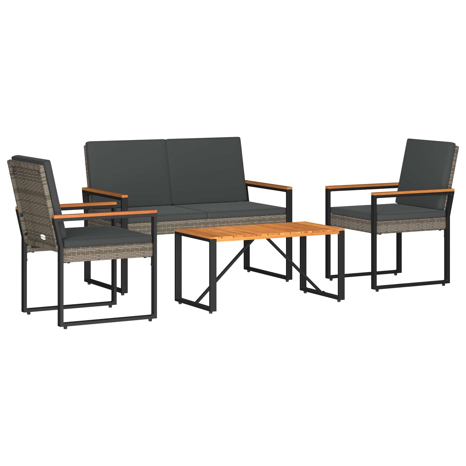 Ensemble de meubles d'extérieur 4 pcs Gris et Gris foncé - XIOS