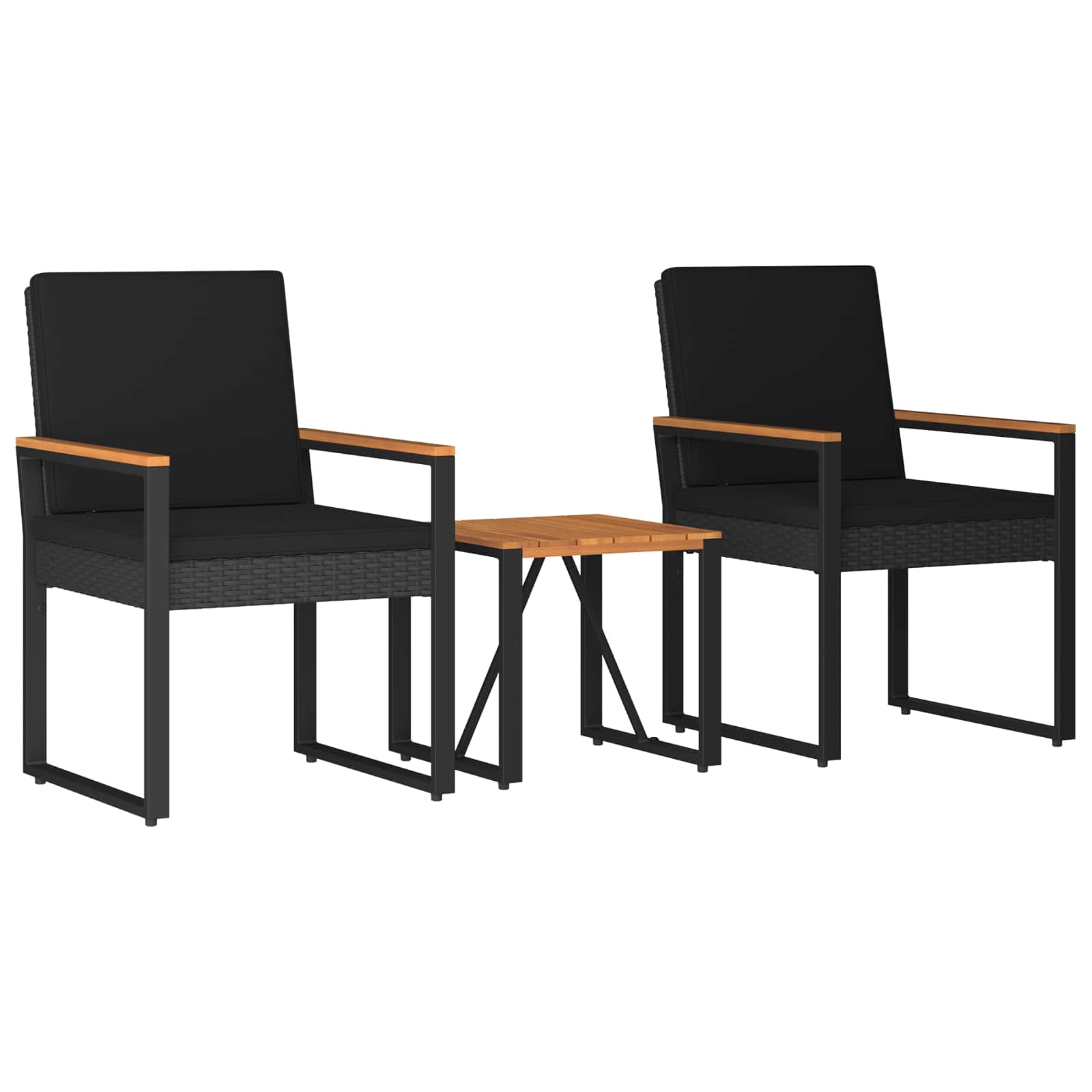 Ensemble de meubles d'extérieur 3 pcs Noir polyrotin - XIOS