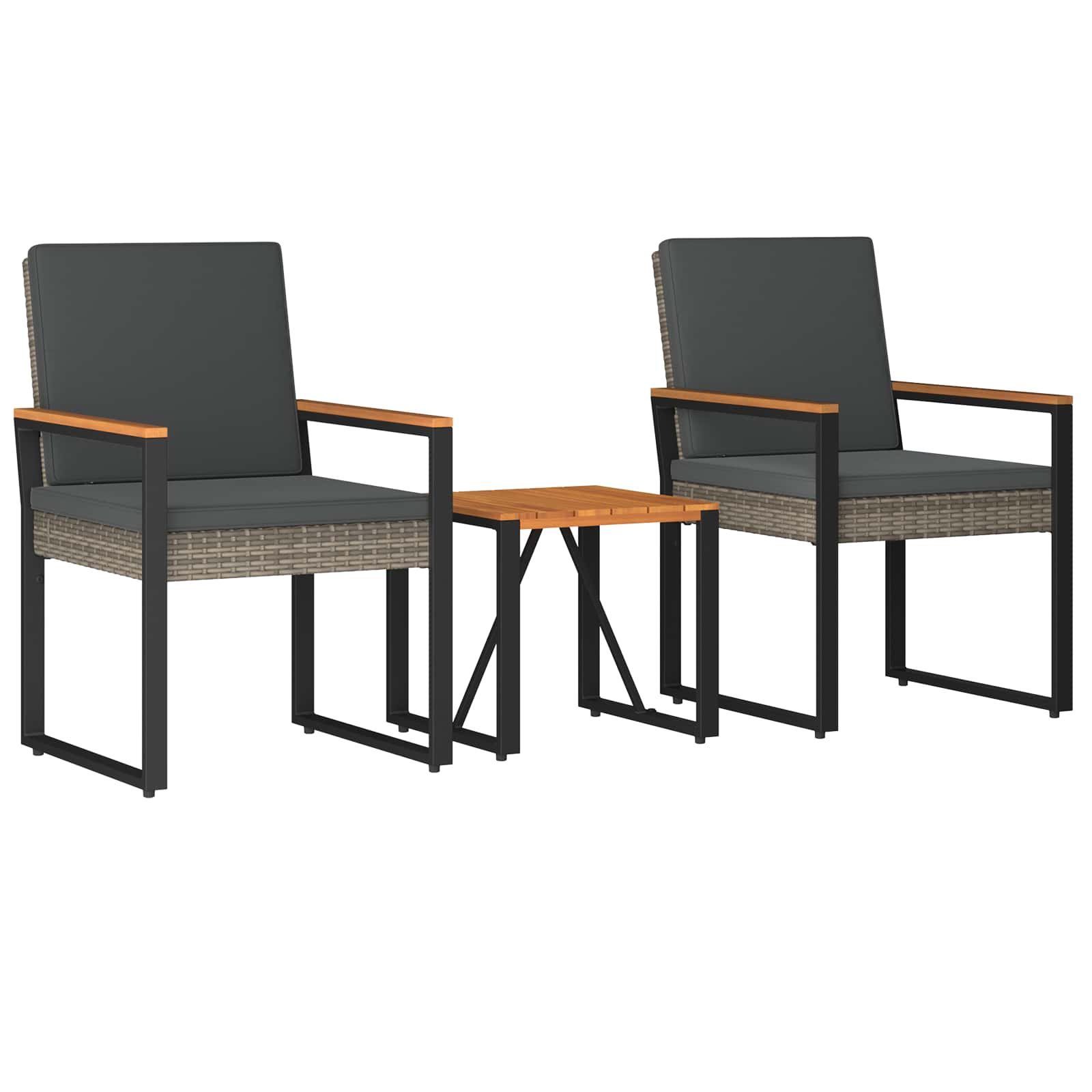 Ensemble de meubles d'extérieur 3 pcs Gris et Gris foncé - XIOS
