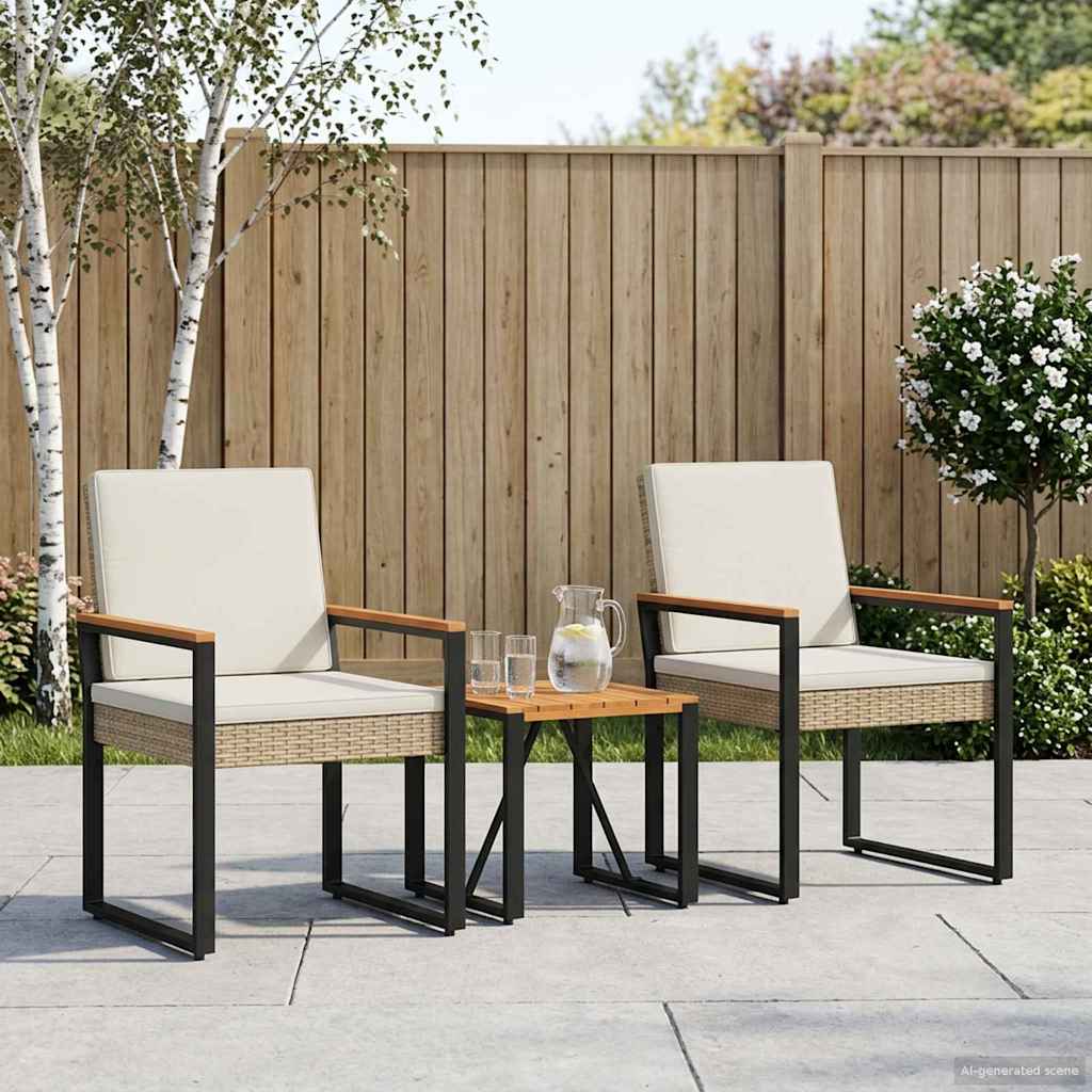 Ensemble de meubles d'extérieur 3 pcs Beige et blanc crème - XIOS