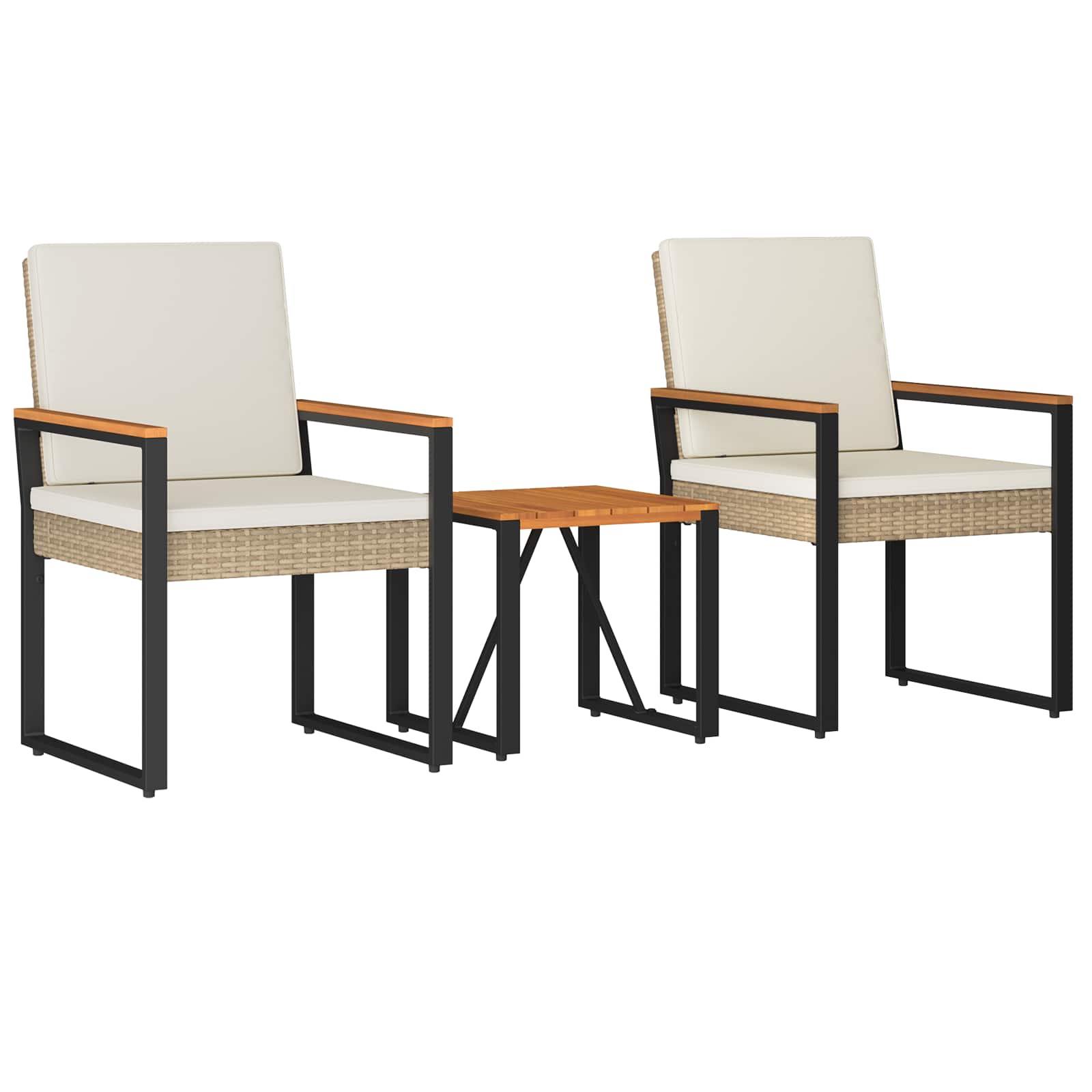 Ensemble de meubles d'extérieur 3 pcs Beige et blanc crème - XIOS