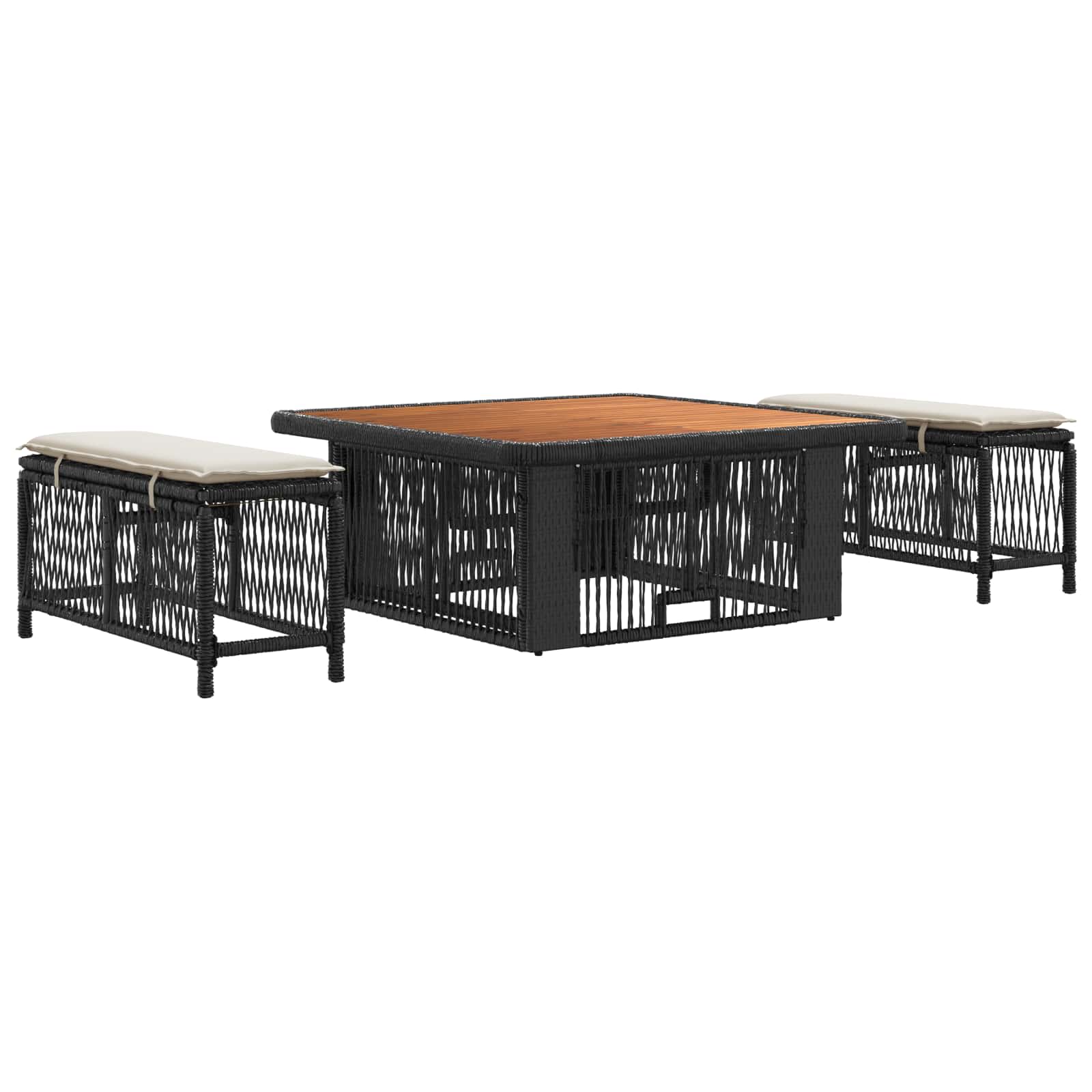 Ensemble de salle à manger pour jardin 3 pcs Beige et crème - XIOS