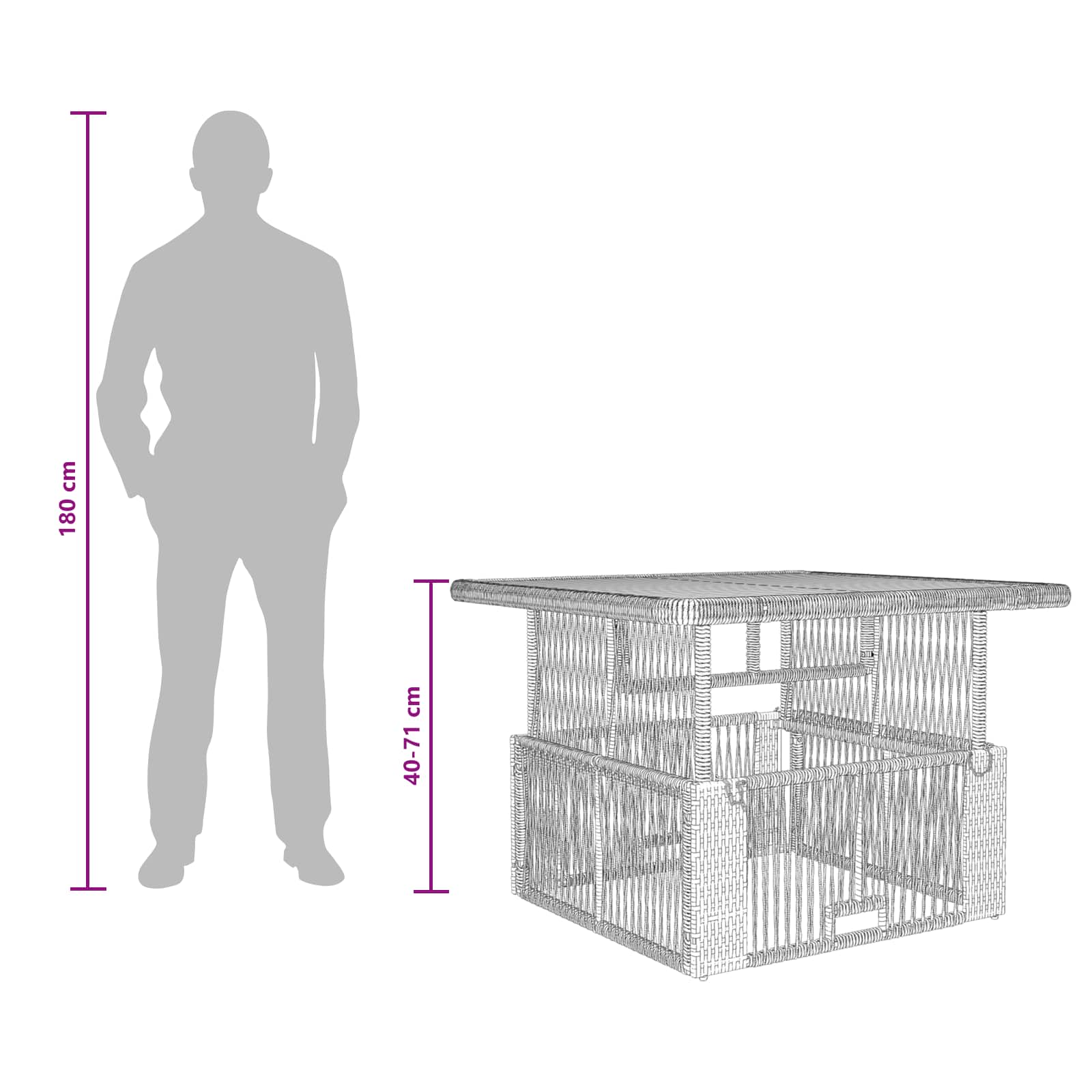 Ensemble de salle à manger pour jardin 3 pcs Gris et Gris foncé - XIOS