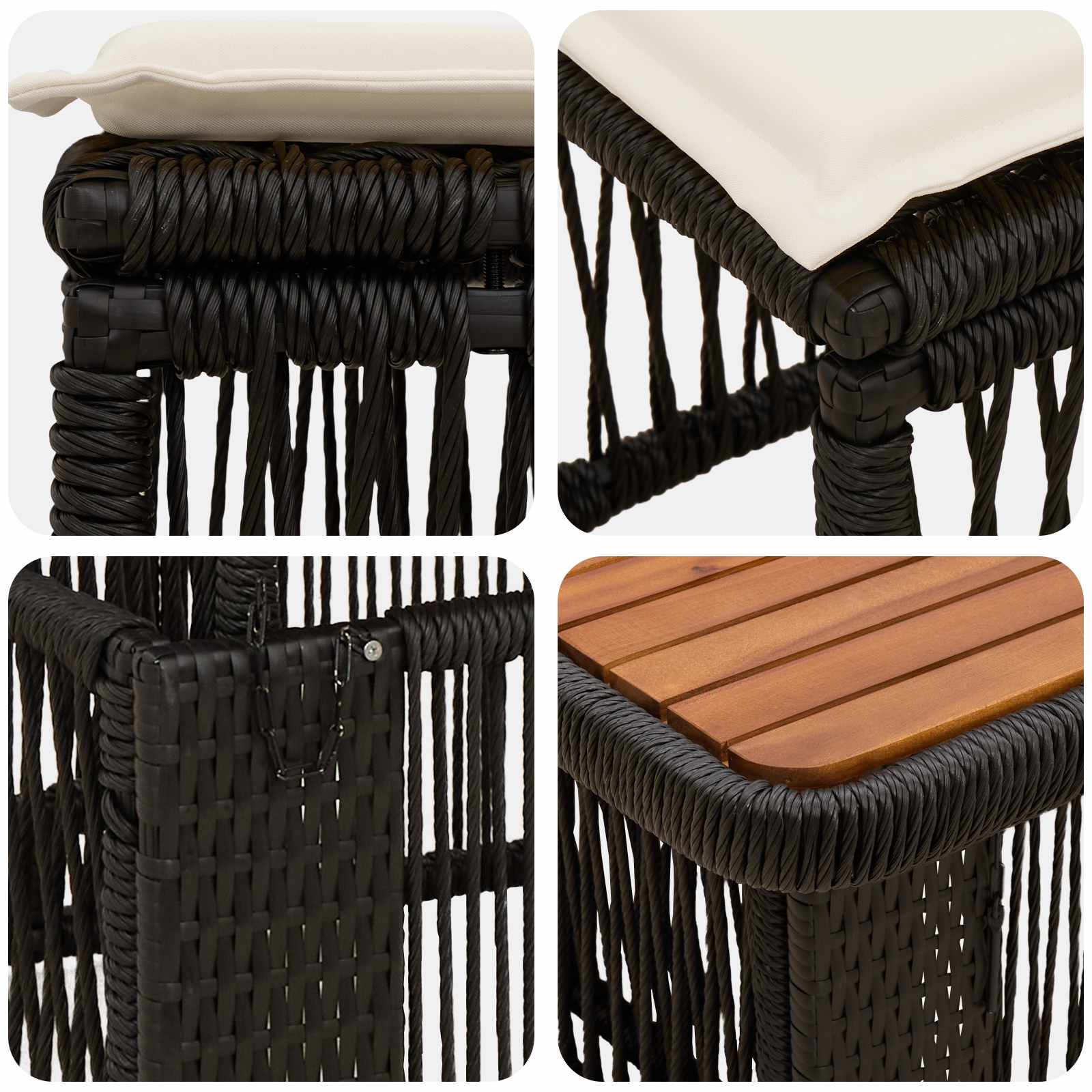 Ensemble de salle à manger pour jardin 3 pcs Beige et crème - XIOS