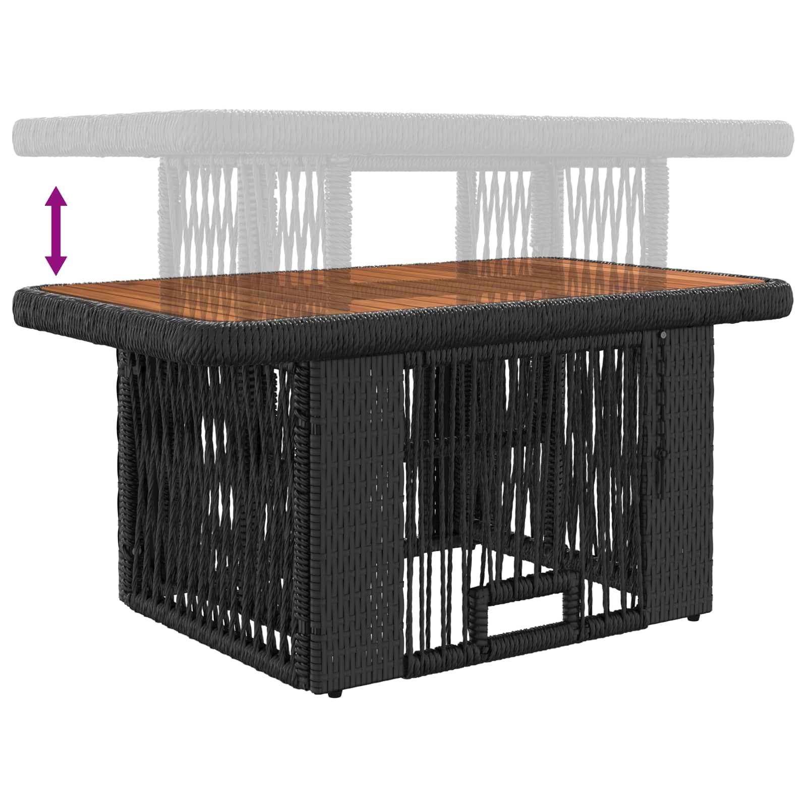 Ensemble de salle à manger pour jardin 3 pcs Noir et Crème - XIOS
