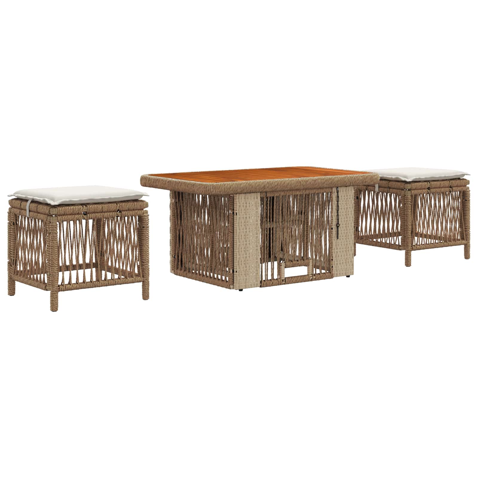 Ensemble de salle à manger pour jardin 3 pcs Beige et crème - XIOS