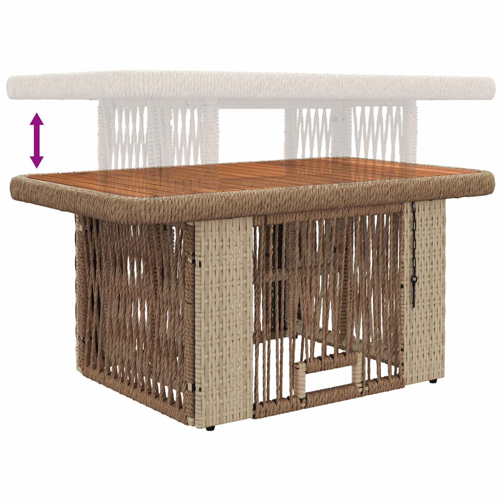 Ensemble de salle à manger pour jardin 3 pcs Beige et crème - XIOS