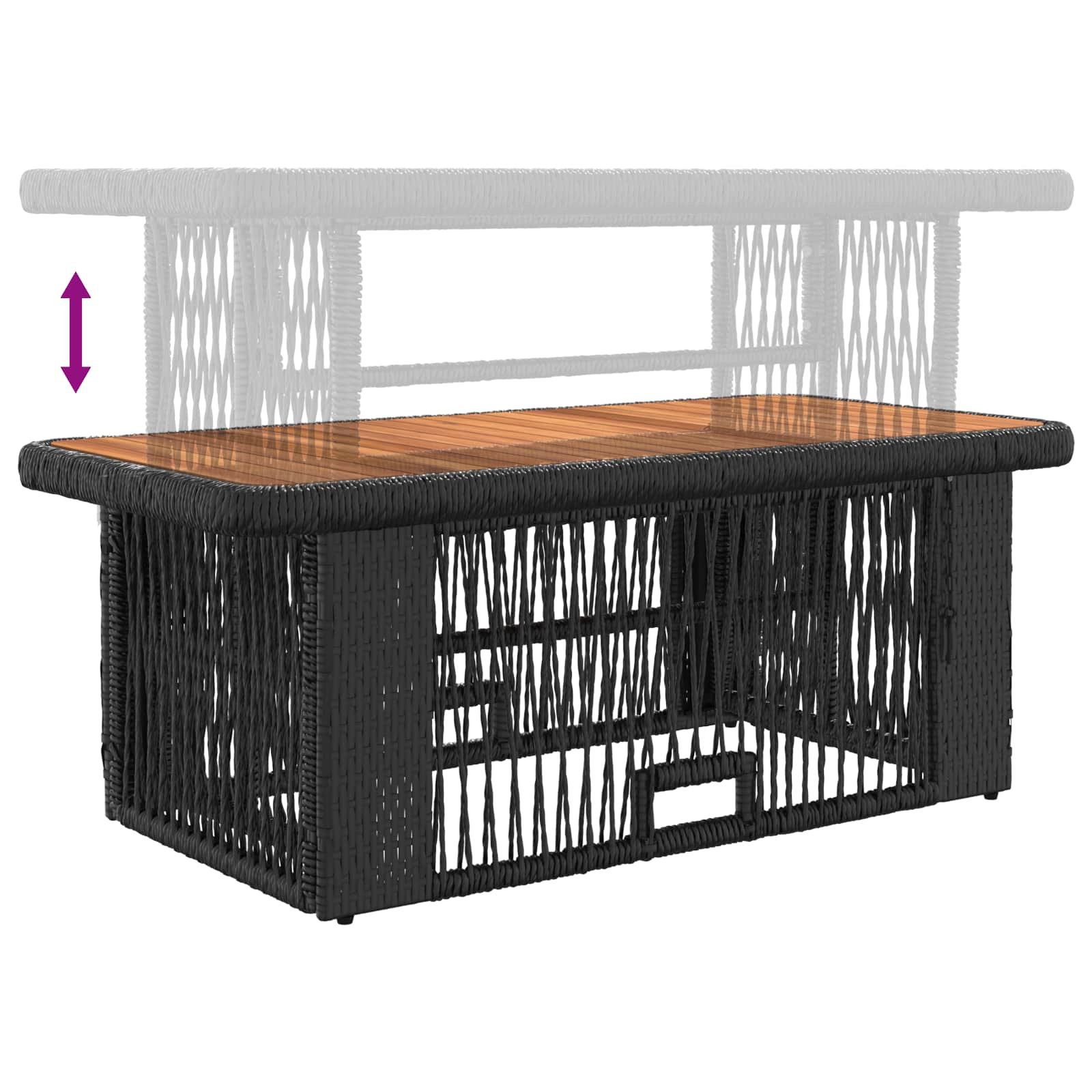 Ensemble de salle à manger pour jardin 4 pcs Noir et Crème - XIOS
