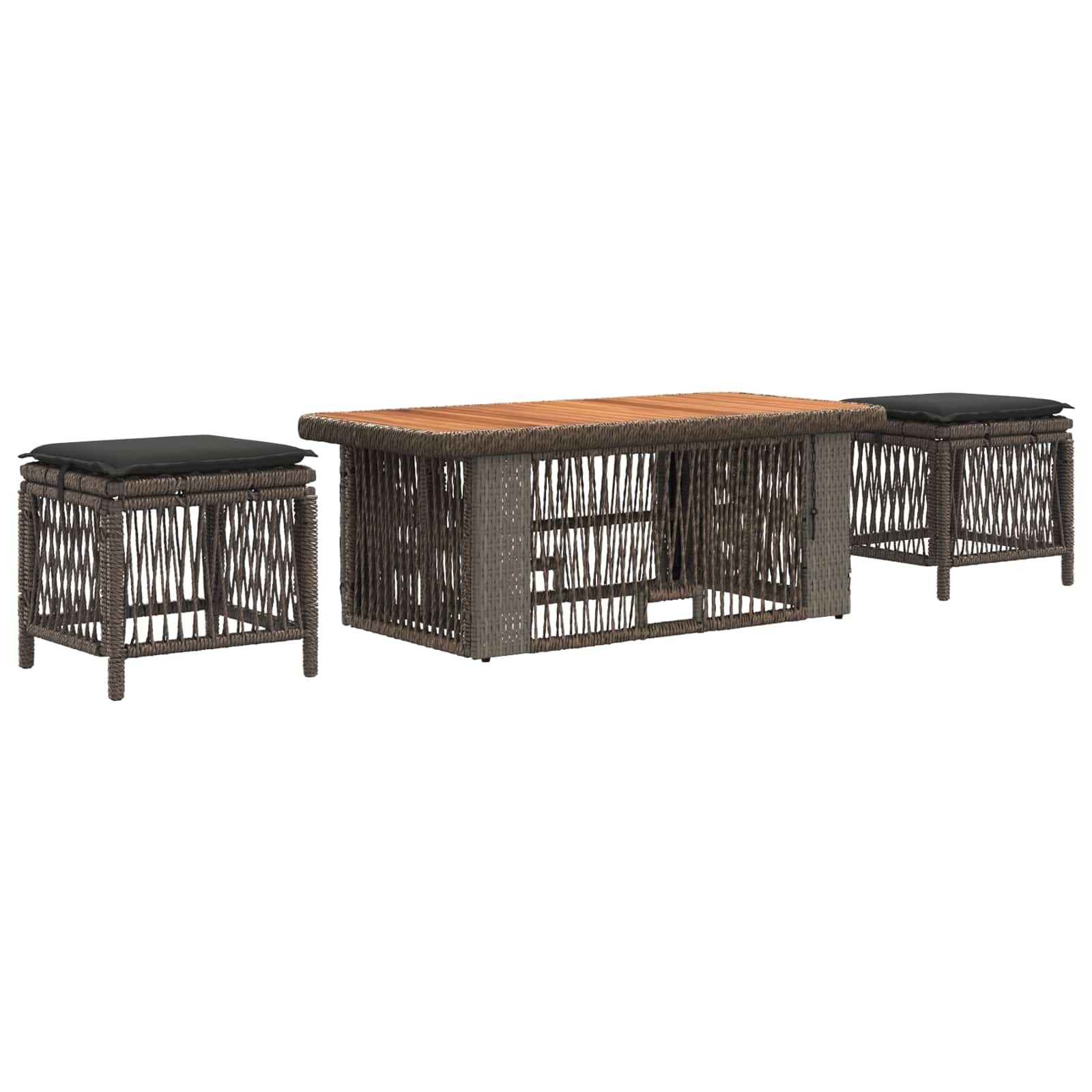 Ensemble de salle à manger pour jardin 4 pcs Gris et Gris foncé - XIOS
