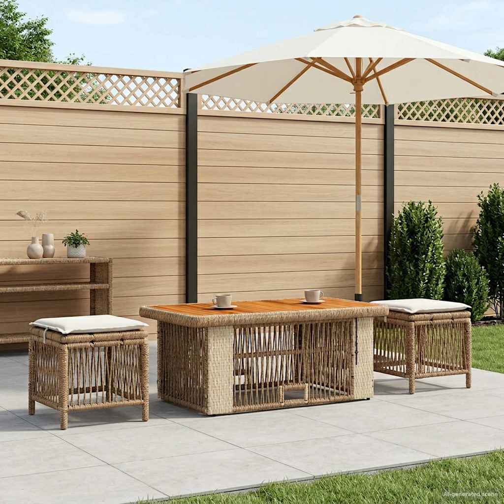 Ensemble de salle à manger pour jardin 4 pcs Beige et crème - XIOS