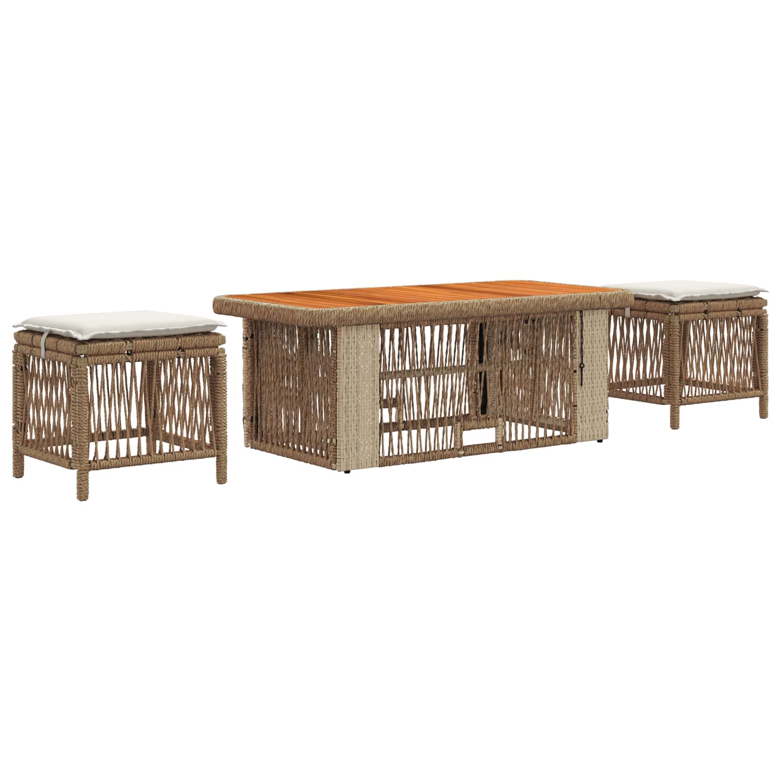 Ensemble de salle à manger pour jardin 4 pcs Beige et crème - XIOS