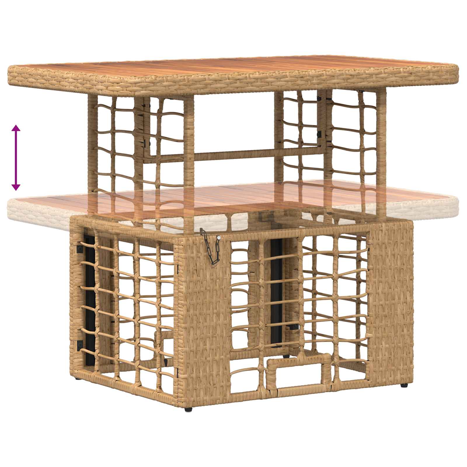 Ensemble de salle à manger pour jardin 3 pcs Nature et Blanc - XIOS