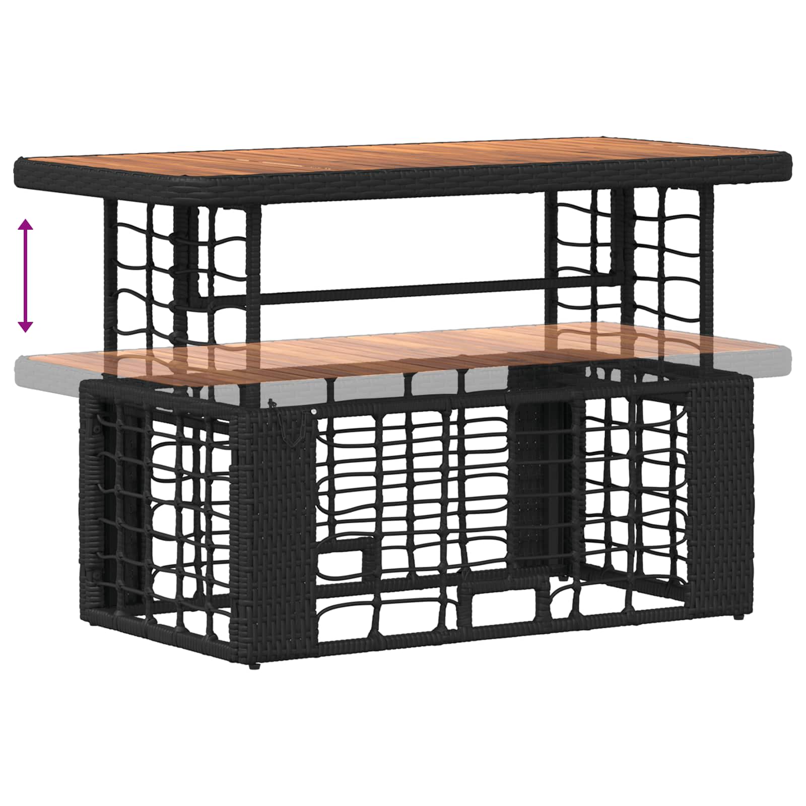 Ensemble de salle à manger pour jardin 4 pcs Noir et gris - XIOS