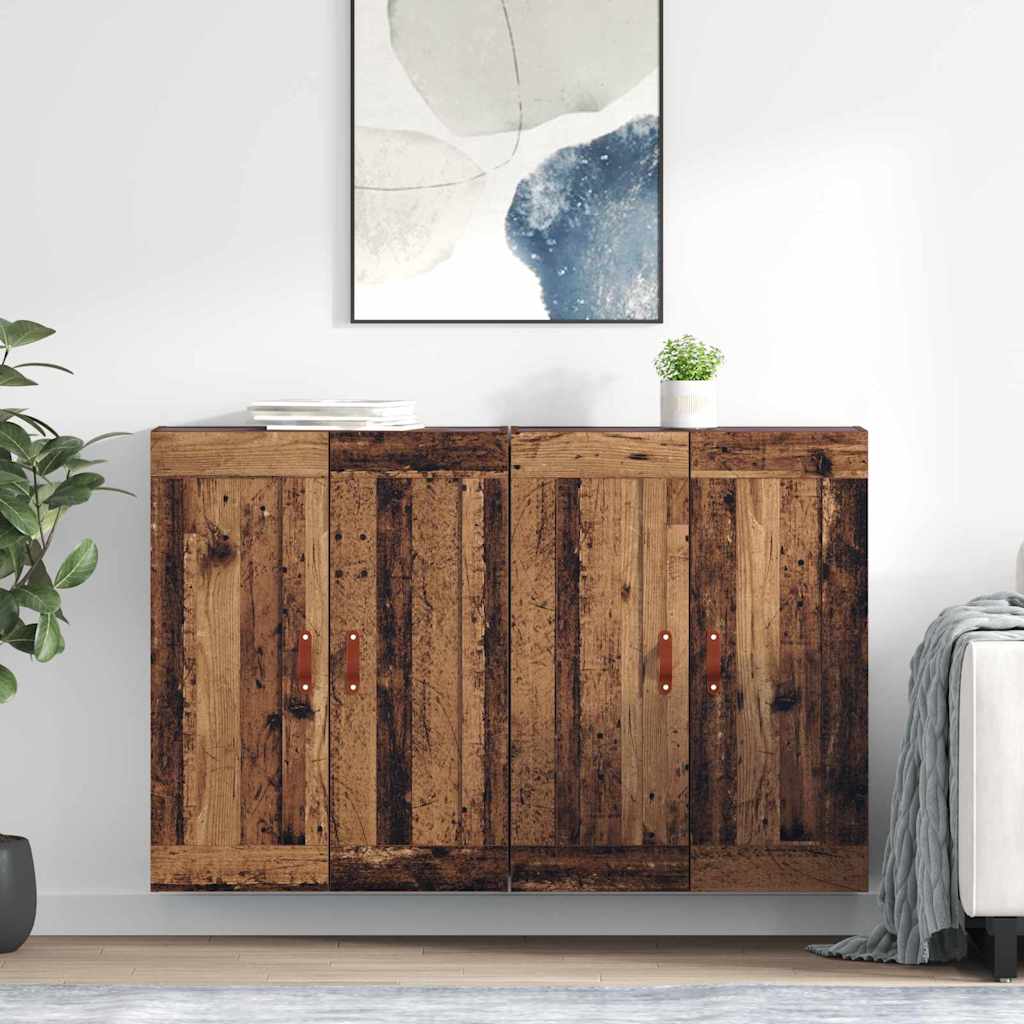 Meuble mural Montage mural 2 pcs Bois ancien 69,5 x 34 x 90 cm - XIOS